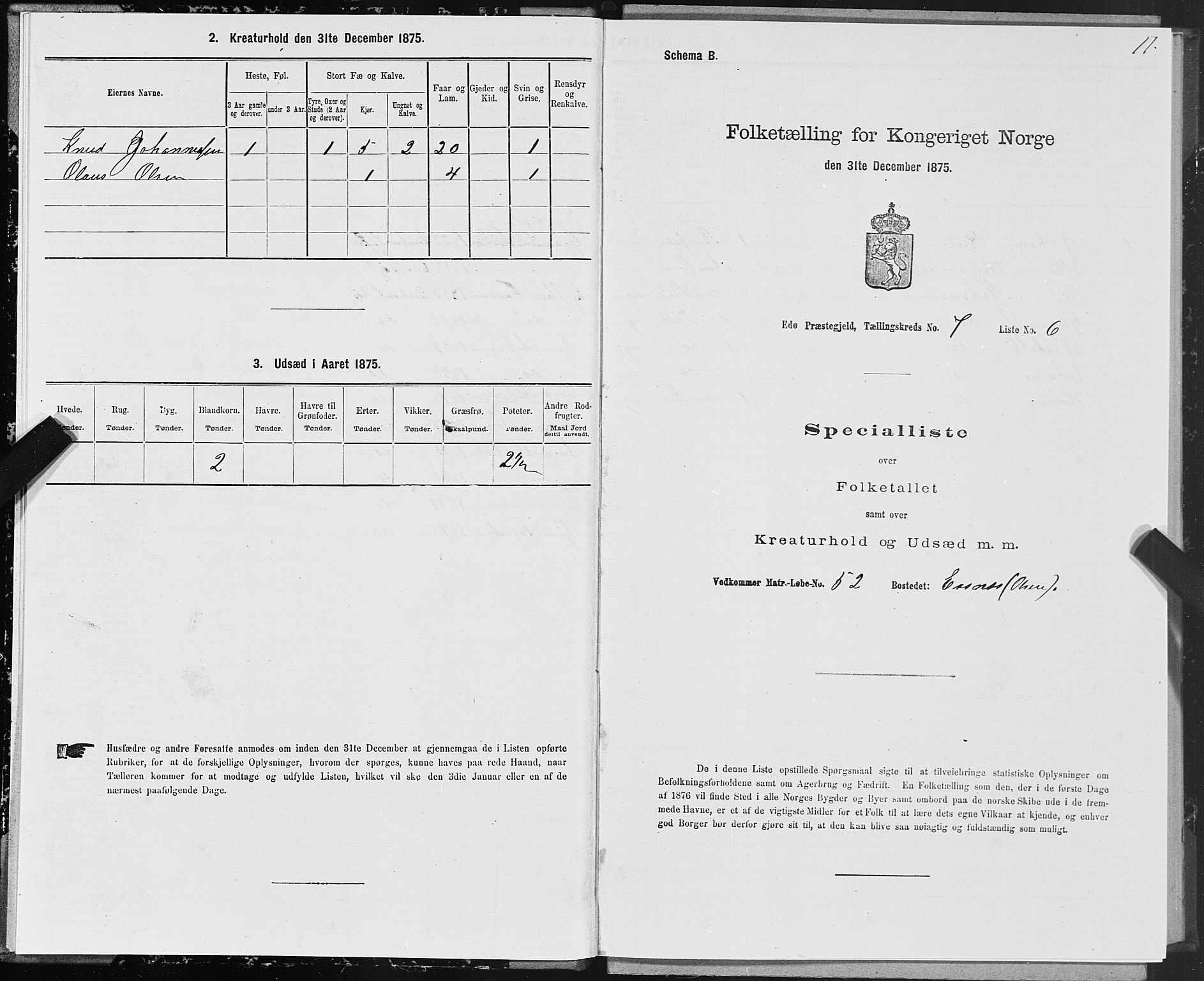 SAT, 1875 census for 1573P Edøy, 1875, p. 3011