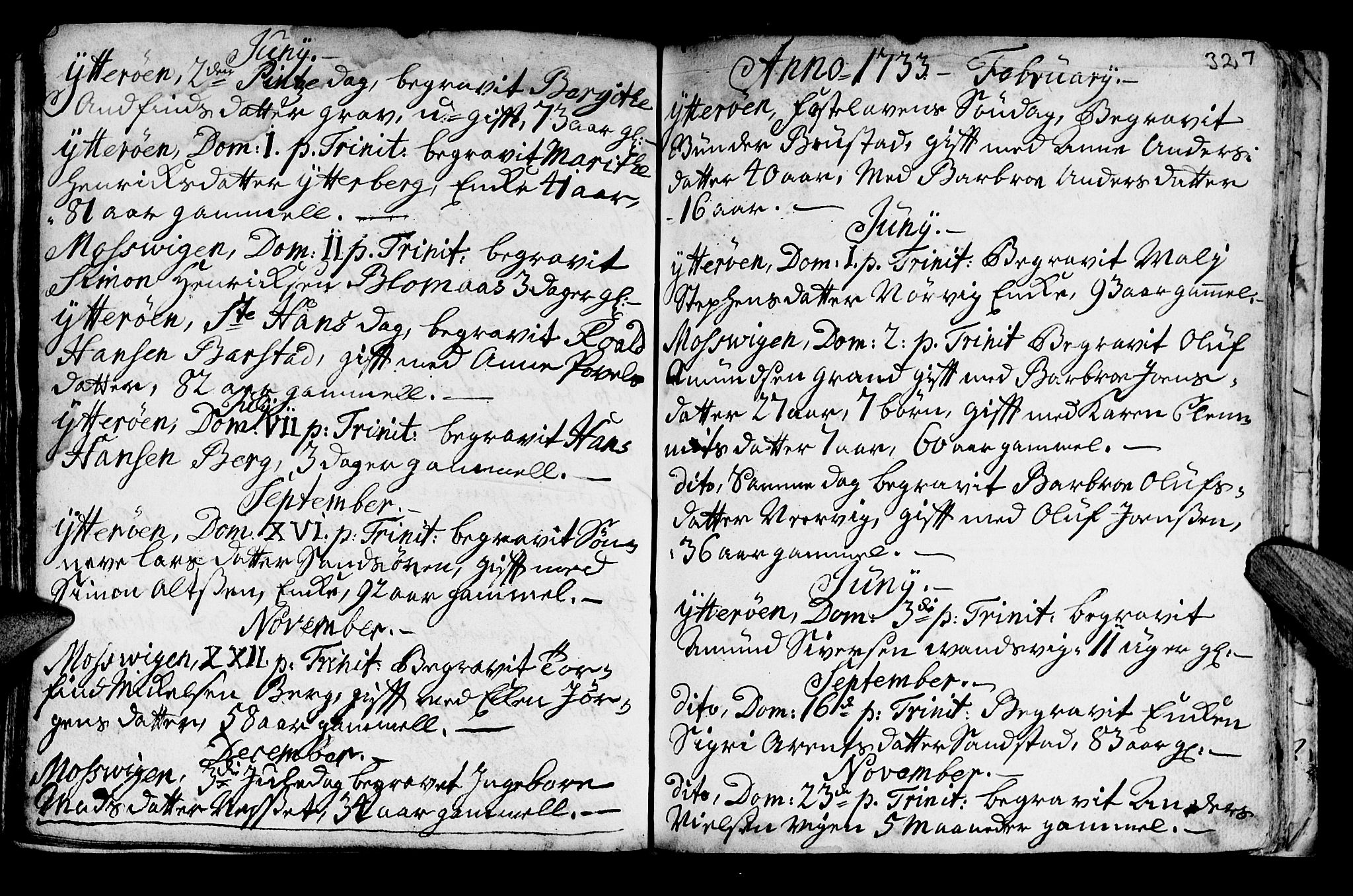 Ministerialprotokoller, klokkerbøker og fødselsregistre - Nord-Trøndelag, SAT/A-1458/722/L0215: Parish register (official) no. 722A02, 1718-1755, p. 327