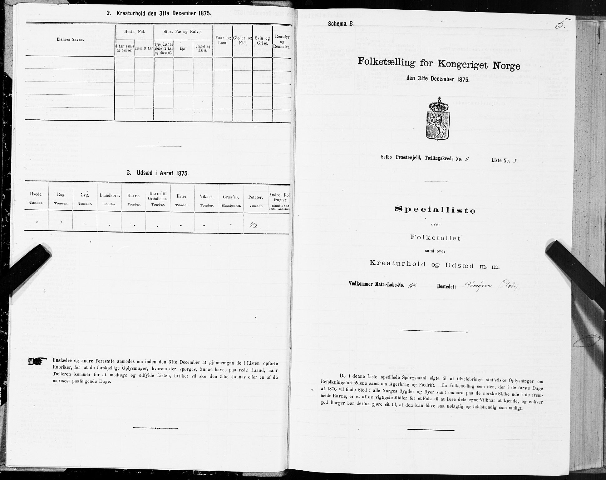 SAT, 1875 census for 1664P Selbu, 1875, p. 6005