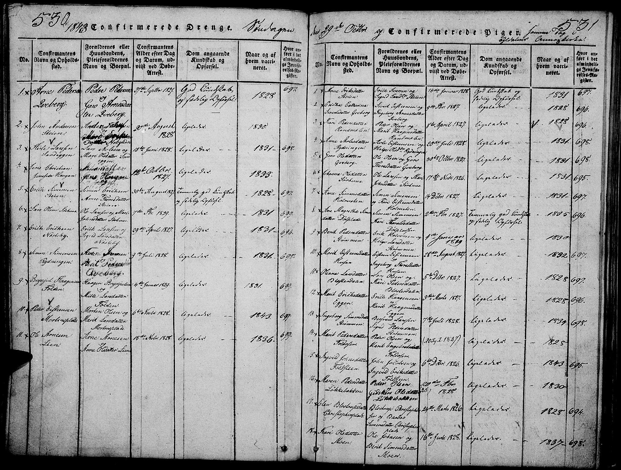Tynset prestekontor, SAH/PREST-058/H/Ha/Hab/L0002: Parish register (copy) no. 2, 1814-1862, p. 530-531