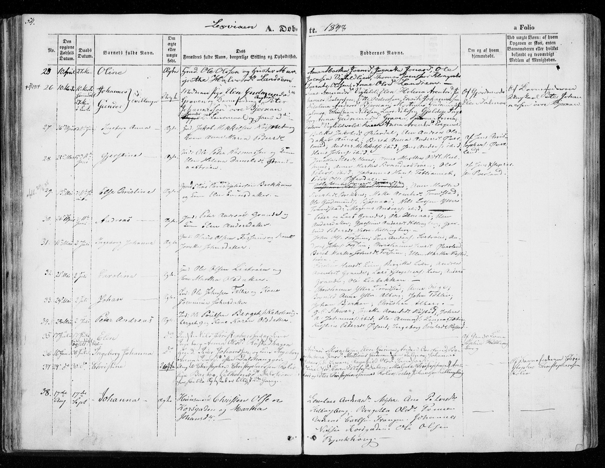 Ministerialprotokoller, klokkerbøker og fødselsregistre - Nord-Trøndelag, SAT/A-1458/701/L0007: Parish register (official) no. 701A07 /1, 1842-1854, p. 54