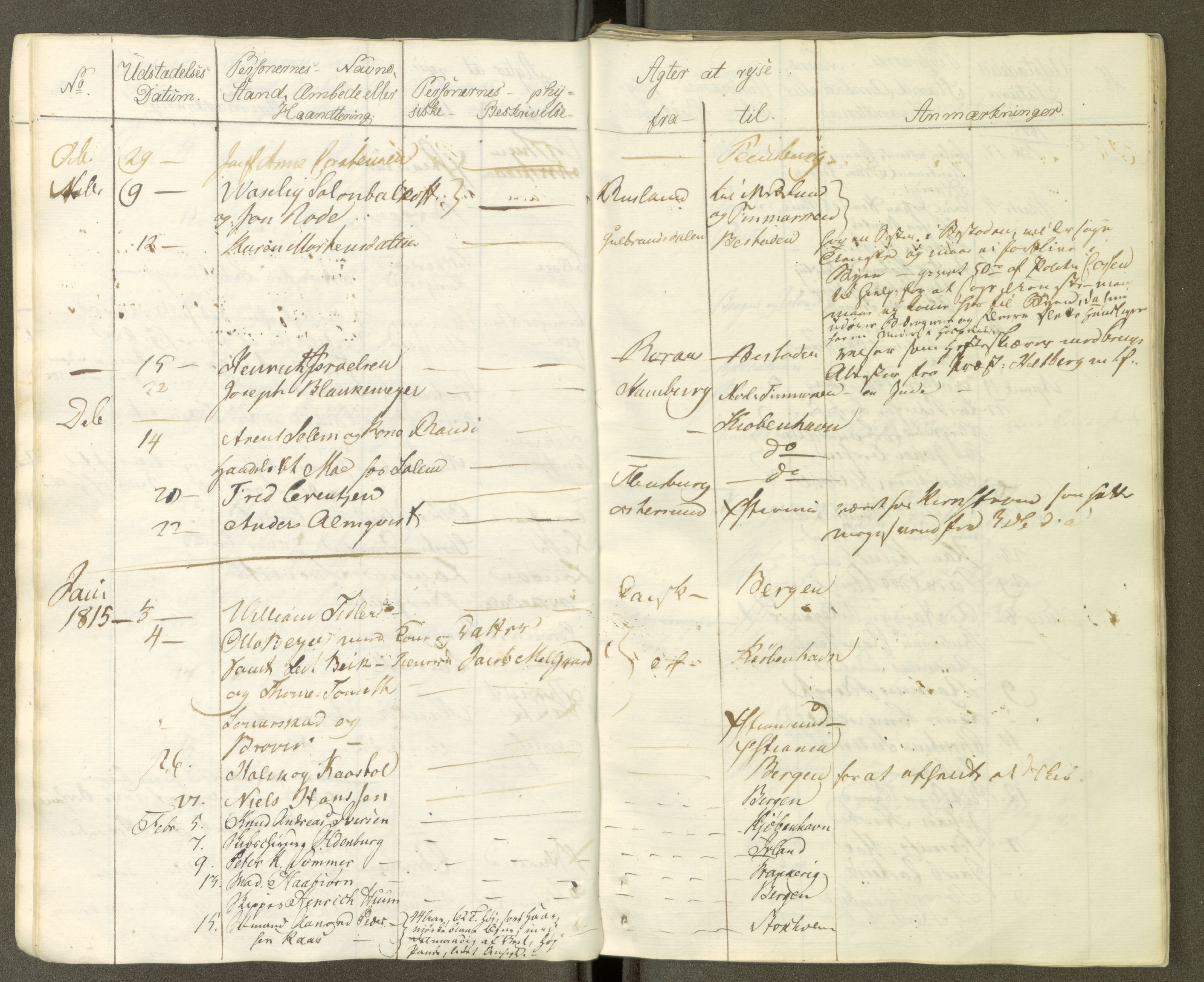 Trondheim politikammer, AV/SAT-A-1887/1/30/L0001: Passprotokoll. Første del:utstedtete pass. Andre del :innleverte/fornyede, 1806-1818
