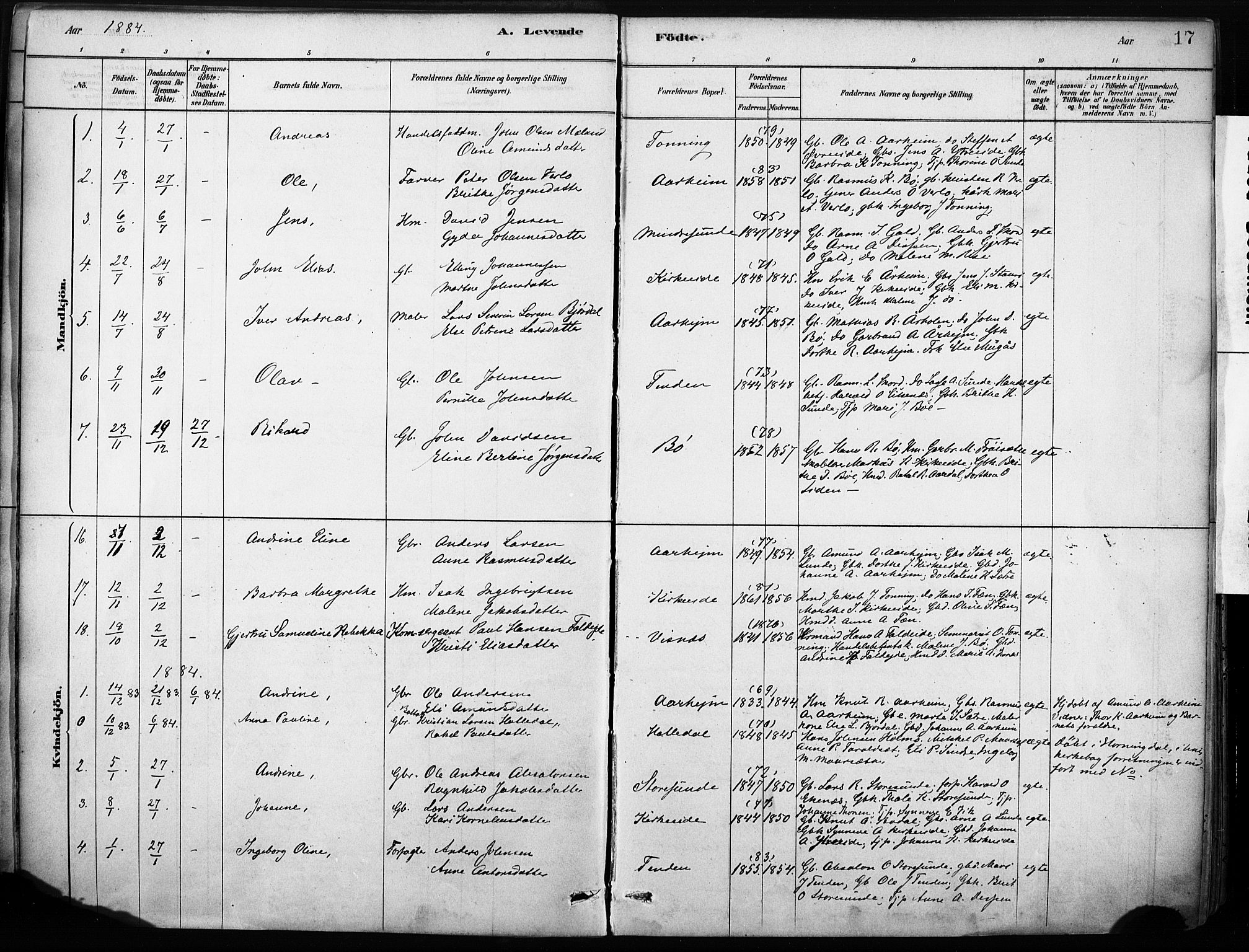 Stryn Sokneprestembete, AV/SAB-A-82501: Parish register (official) no. B 1, 1878-1907, p. 17