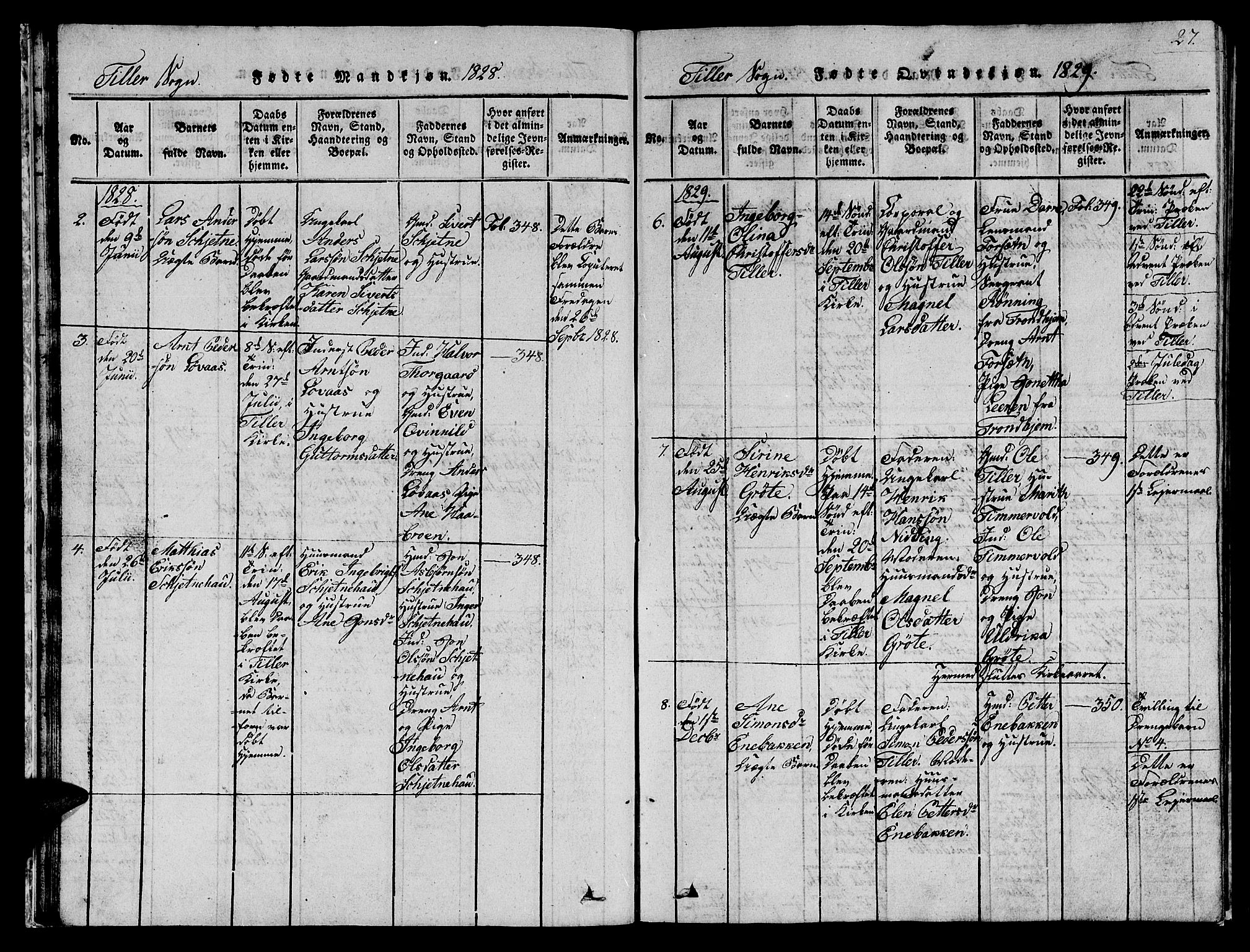 Ministerialprotokoller, klokkerbøker og fødselsregistre - Sør-Trøndelag, SAT/A-1456/621/L0458: Parish register (copy) no. 621C01, 1816-1865, p. 27