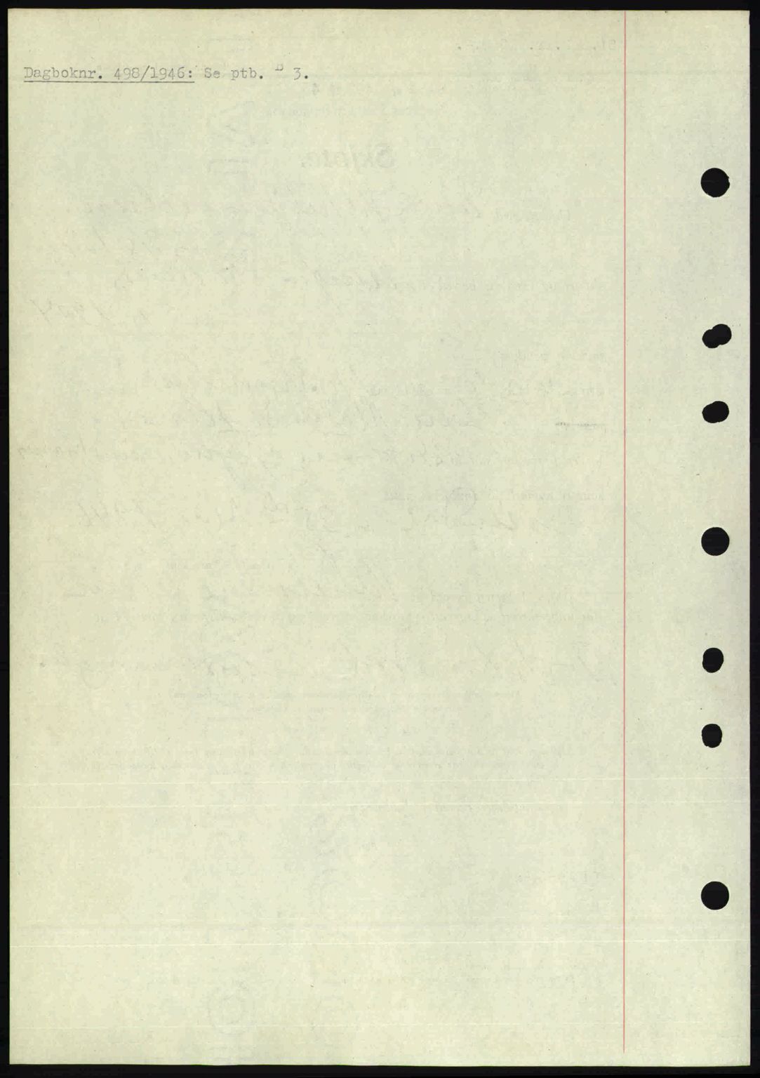 Nedenes sorenskriveri, SAK/1221-0006/G/Gb/Gba/L0054: Mortgage book no. A6c, 1946-1946, Diary no: : 498/1946