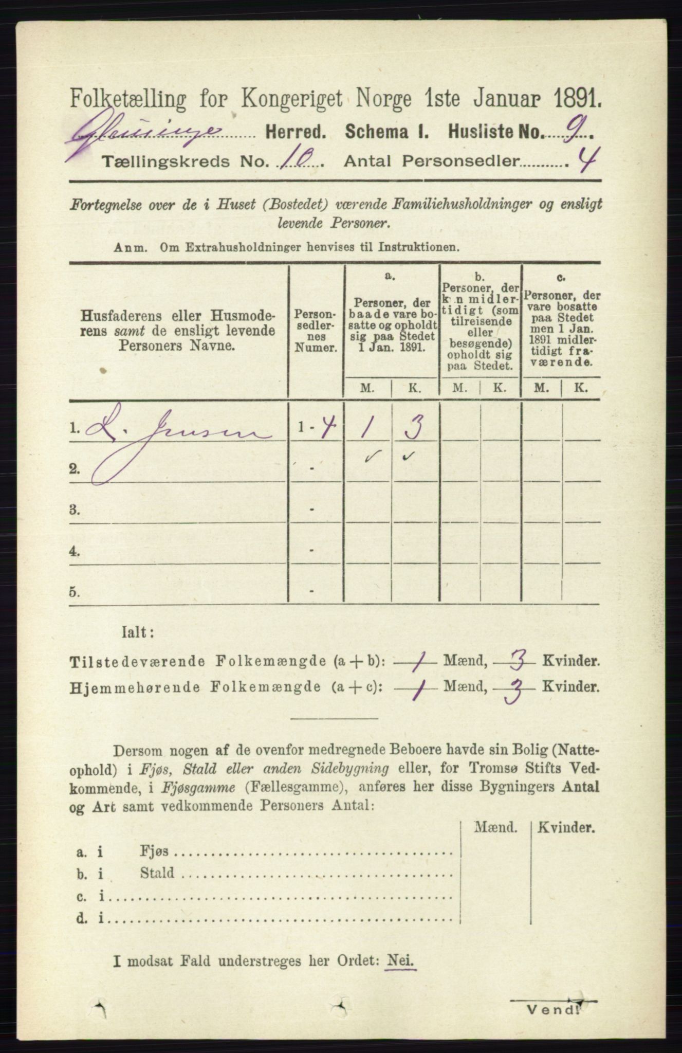 RA, 1891 census for 0132 Glemmen, 1891, p. 9909