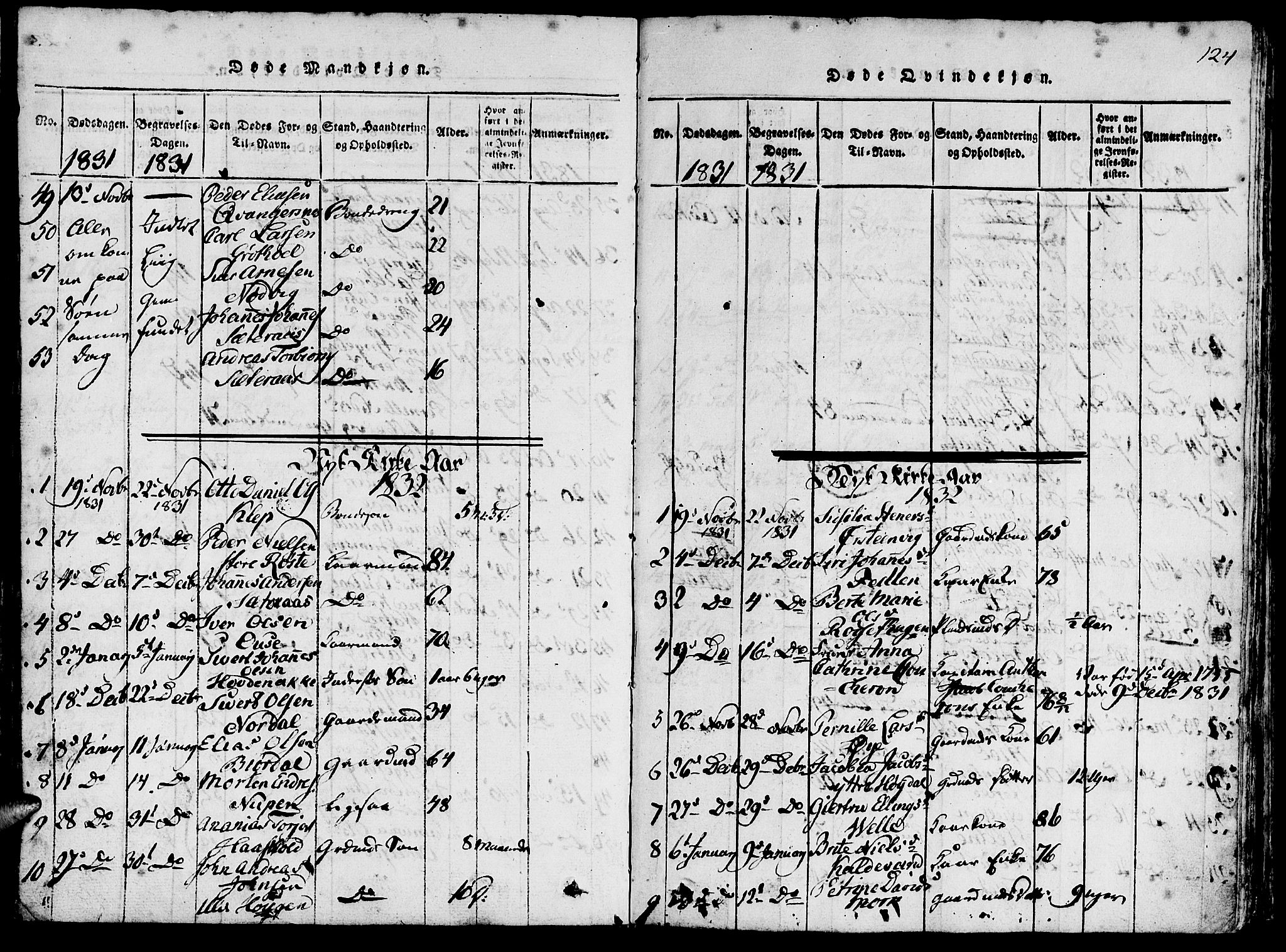 Ministerialprotokoller, klokkerbøker og fødselsregistre - Møre og Romsdal, AV/SAT-A-1454/511/L0138: Parish register (official) no. 511A05, 1817-1832, p. 124