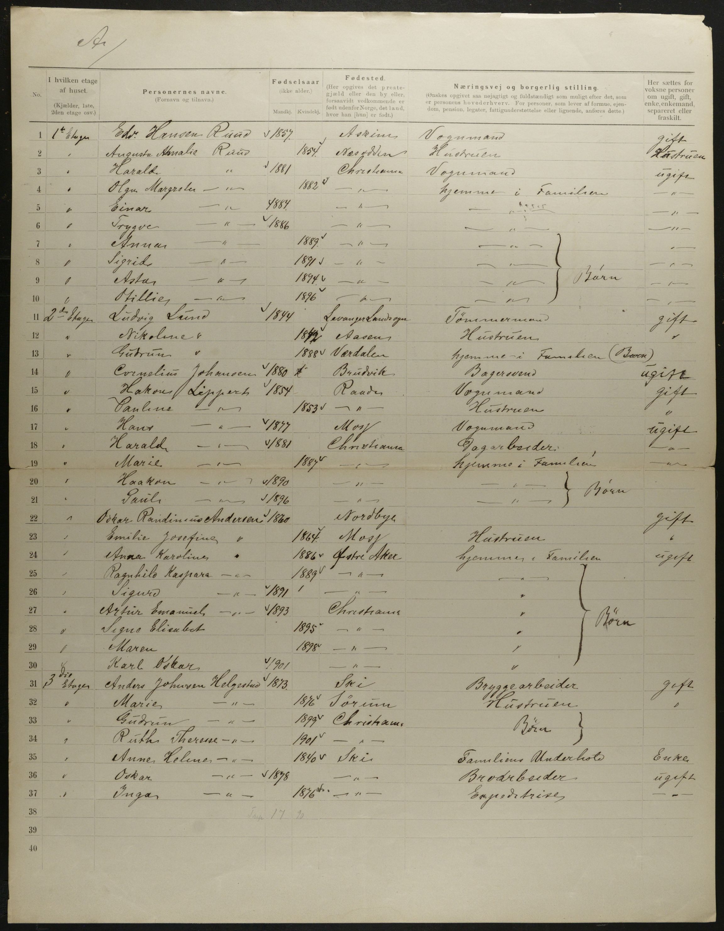 OBA, Municipal Census 1901 for Kristiania, 1901, p. 8035