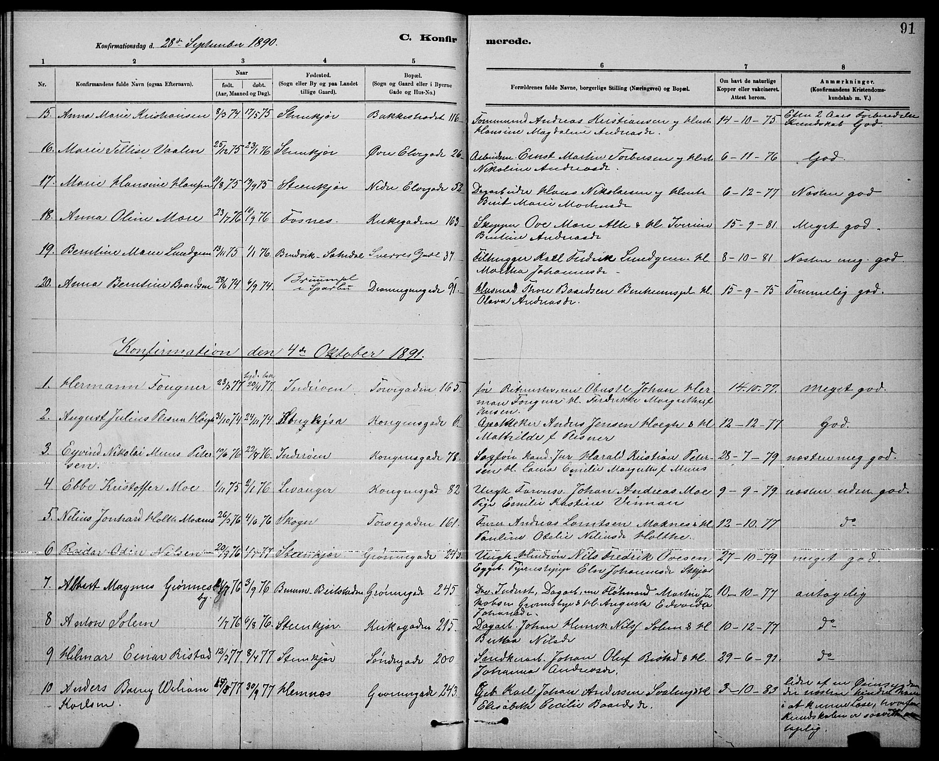 Ministerialprotokoller, klokkerbøker og fødselsregistre - Nord-Trøndelag, SAT/A-1458/739/L0374: Parish register (copy) no. 739C02, 1883-1898, p. 91
