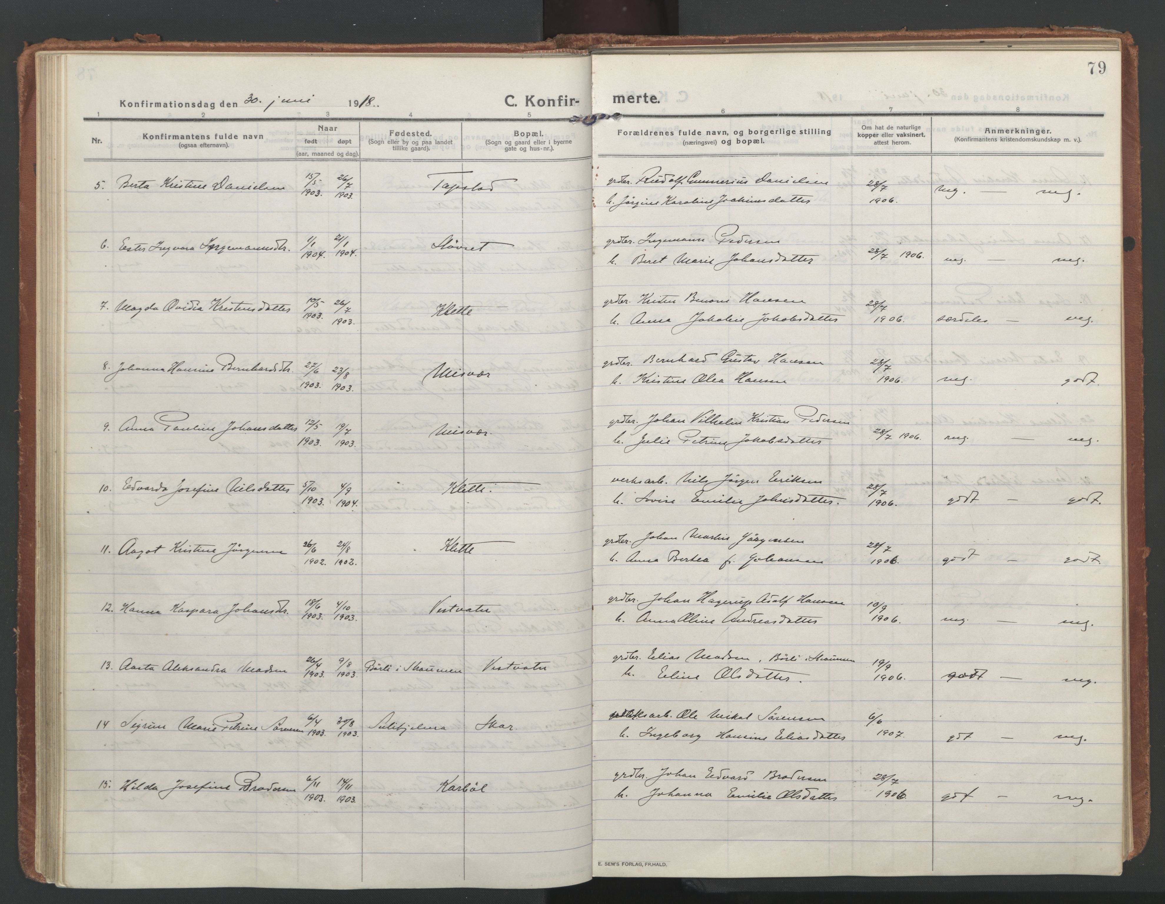 Ministerialprotokoller, klokkerbøker og fødselsregistre - Nordland, AV/SAT-A-1459/852/L0748: Parish register (official) no. 852A18, 1913-1932, p. 79