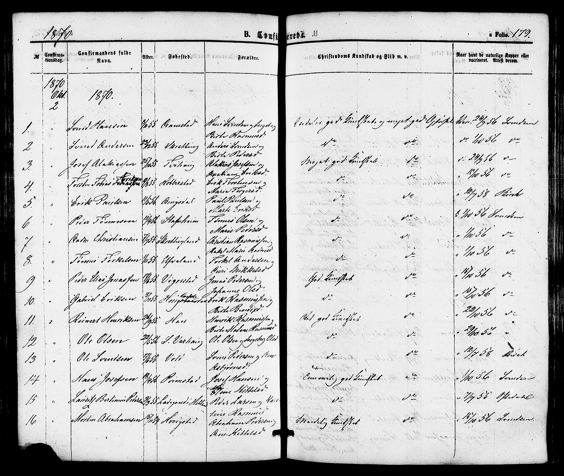 Hå sokneprestkontor, AV/SAST-A-101801/001/30BA/L0009: Parish register (official) no. A 8, 1855-1878, p. 179