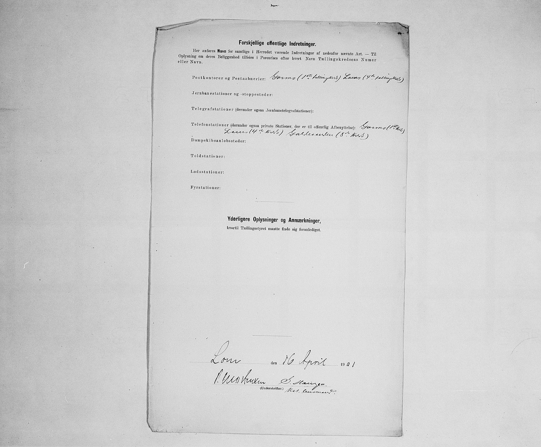 SAH, 1900 census for Lom, 1900, p. 16