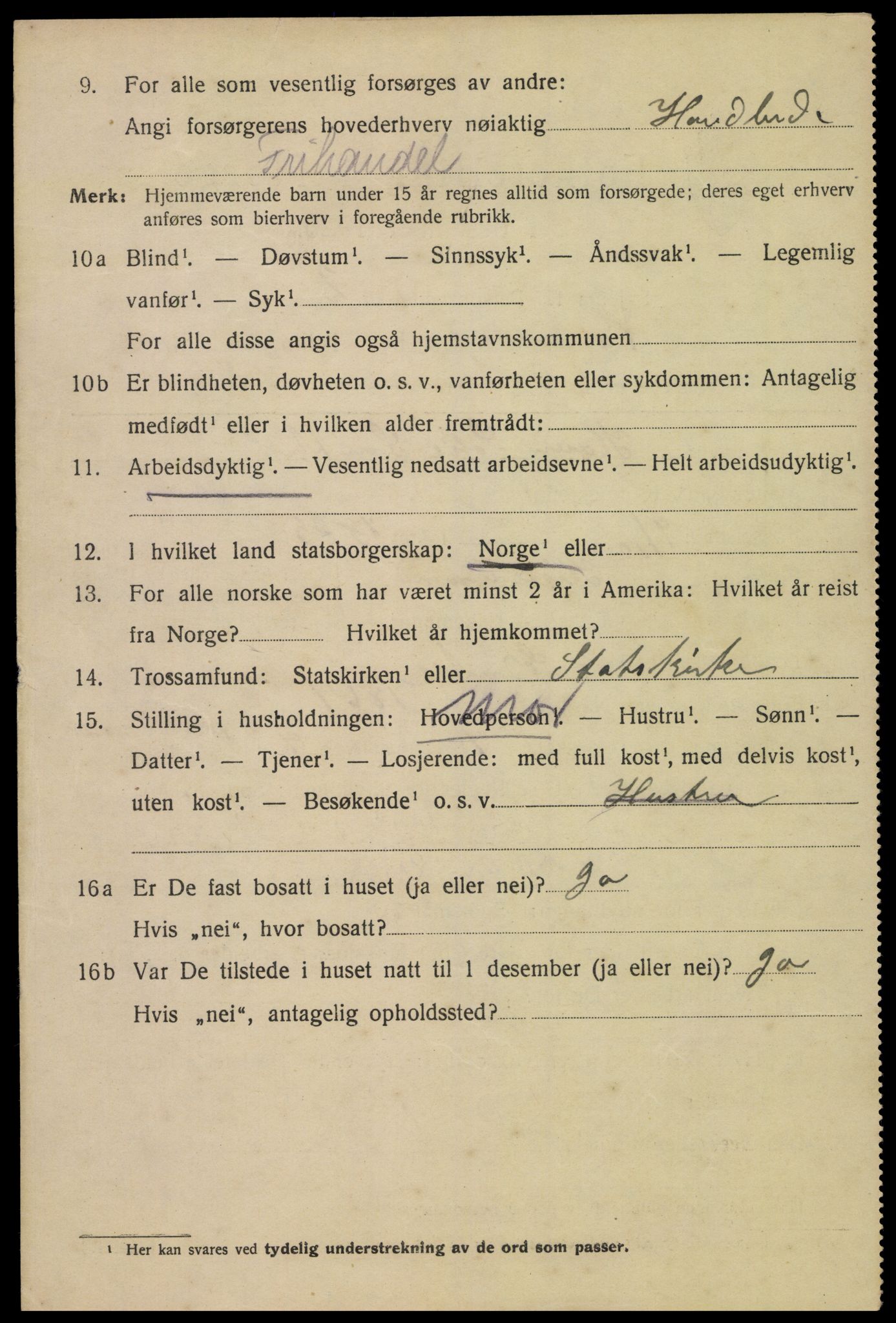 SAK, 1920 census for Kristiansand, 1920, p. 13728