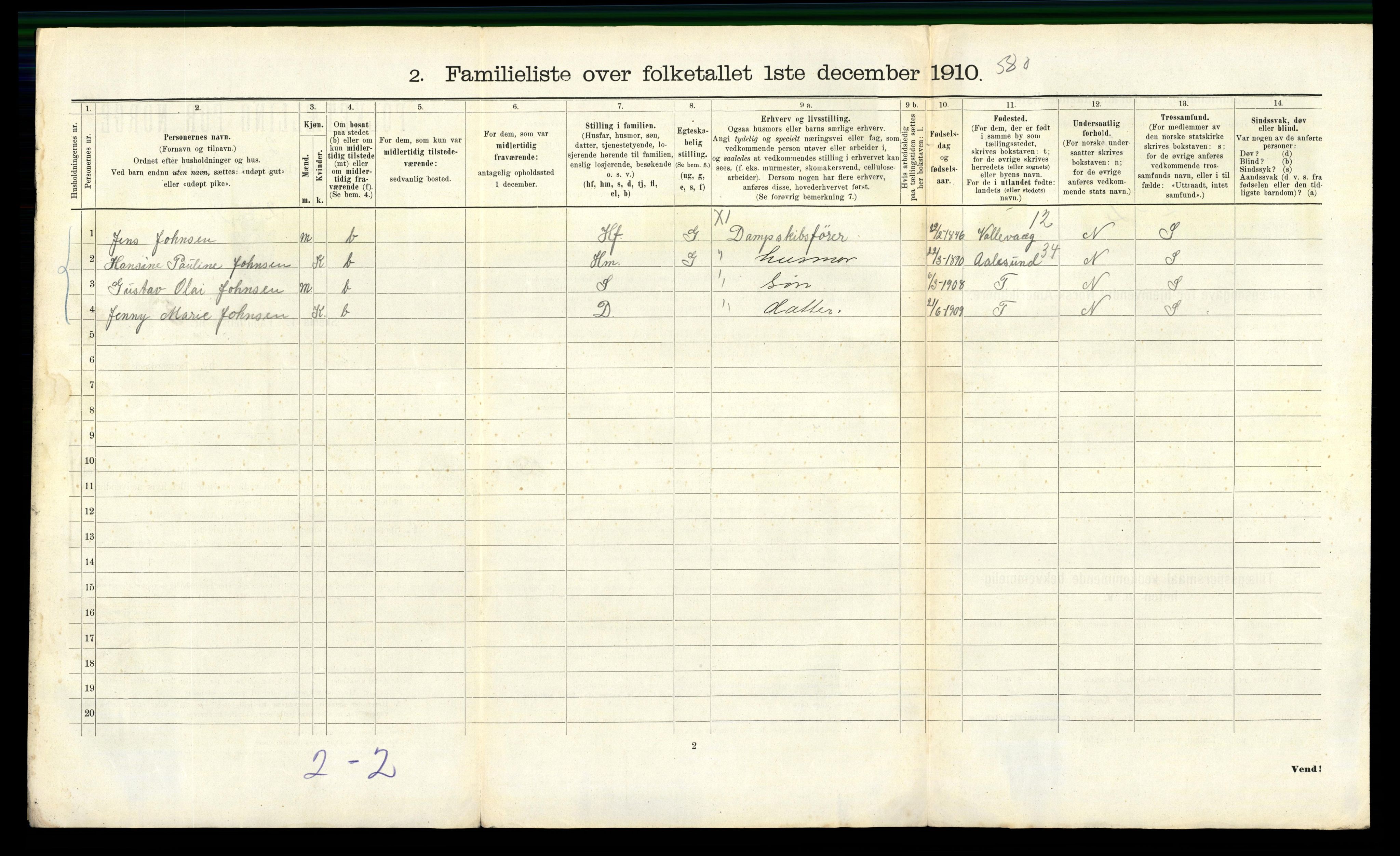 RA, 1910 census for Bergen, 1910, p. 14906