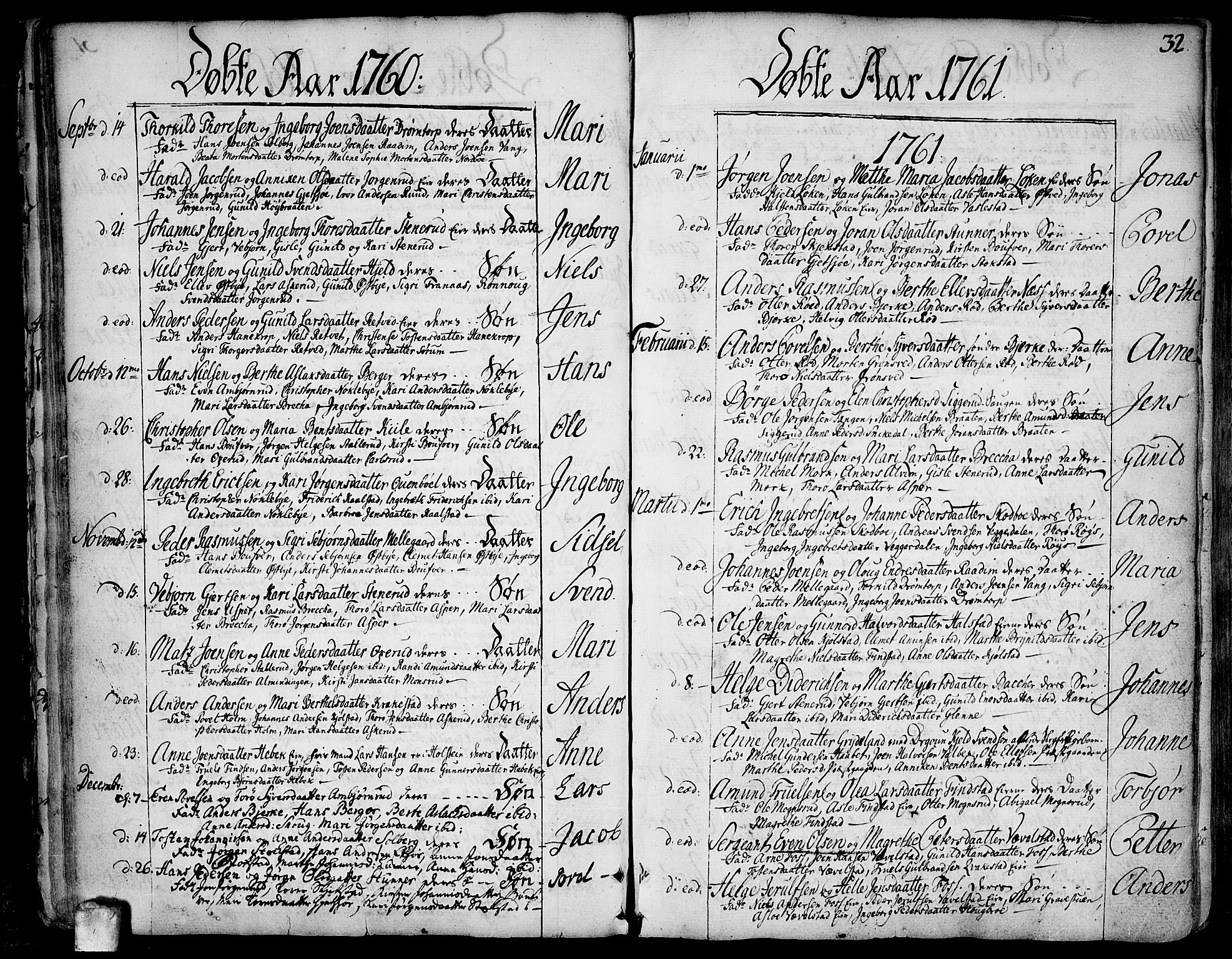 Kråkstad prestekontor Kirkebøker, SAO/A-10125a/F/Fa/L0001: Parish register (official) no. I 1, 1736-1785, p. 32