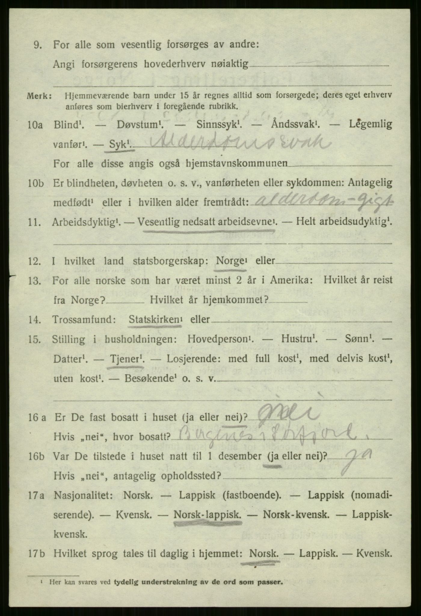 SATØ, 1920 census for Sørfjord, 1920, p. 465