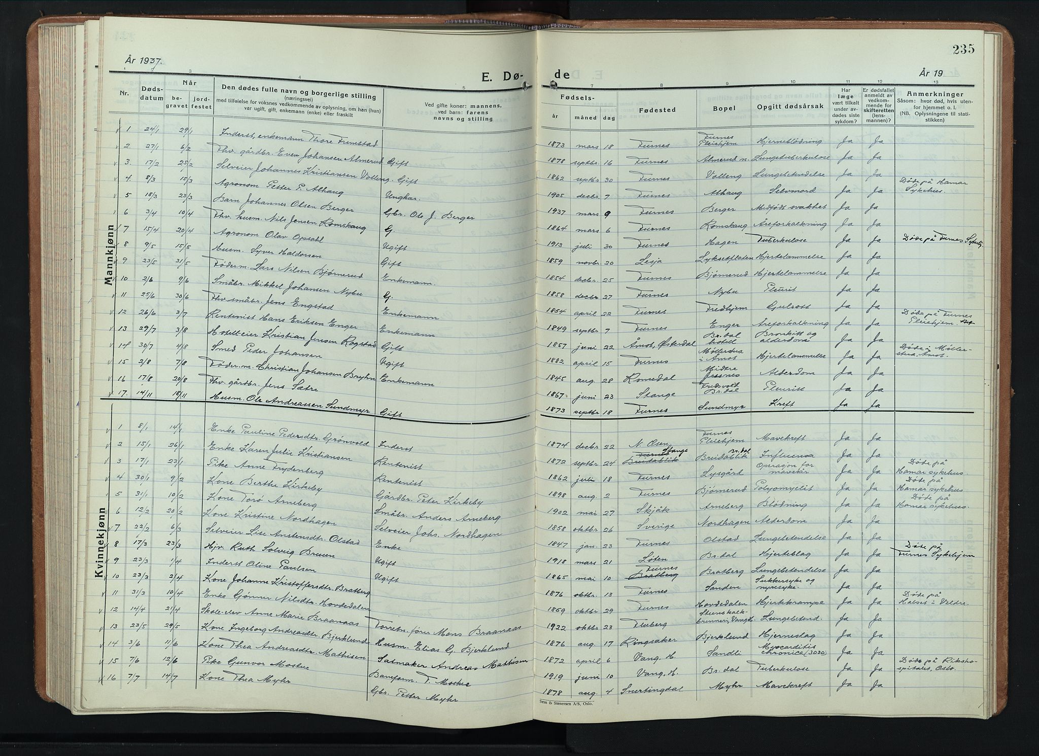 Furnes prestekontor, AV/SAH-PREST-012/L/La/L0002: Parish register (copy) no. 2, 1934-1956, p. 235