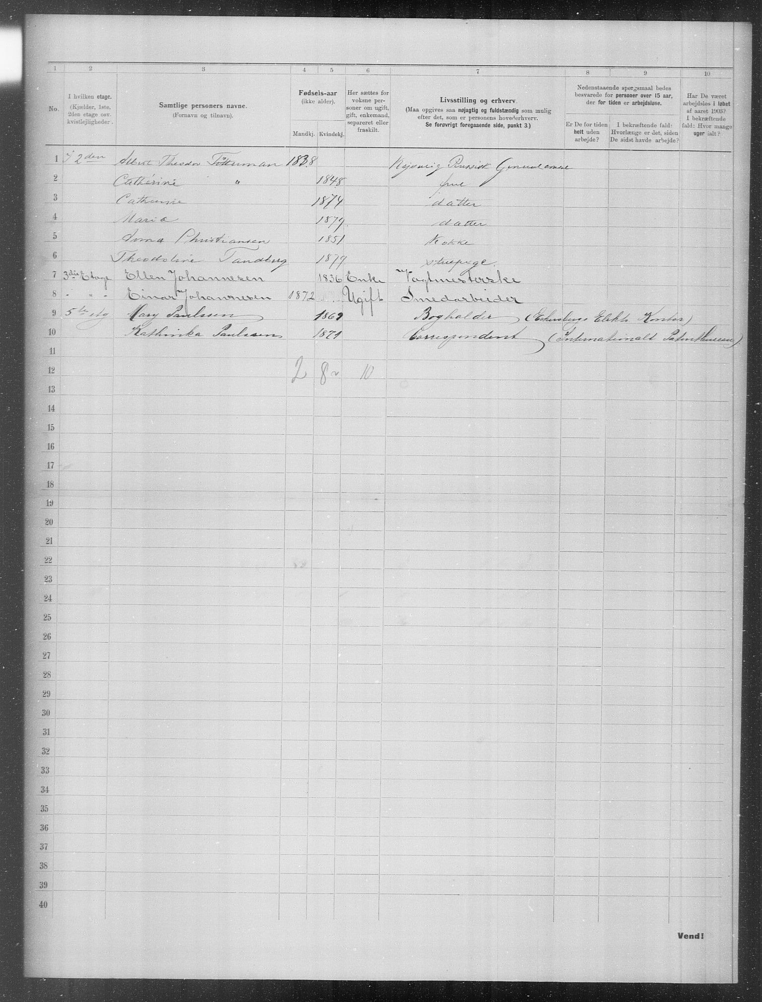 OBA, Municipal Census 1903 for Kristiania, 1903, p. 23768