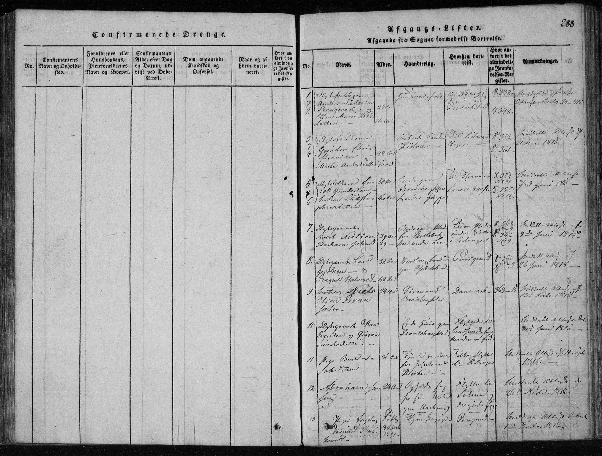 Gjerpen kirkebøker, SAKO/A-265/F/Fa/L0004: Parish register (official) no. I 4, 1814-1823, p. 288