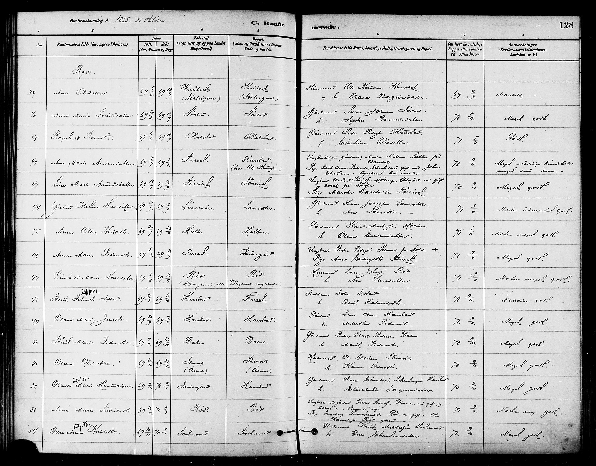 Ministerialprotokoller, klokkerbøker og fødselsregistre - Møre og Romsdal, AV/SAT-A-1454/584/L0967: Parish register (official) no. 584A07, 1879-1894, p. 128