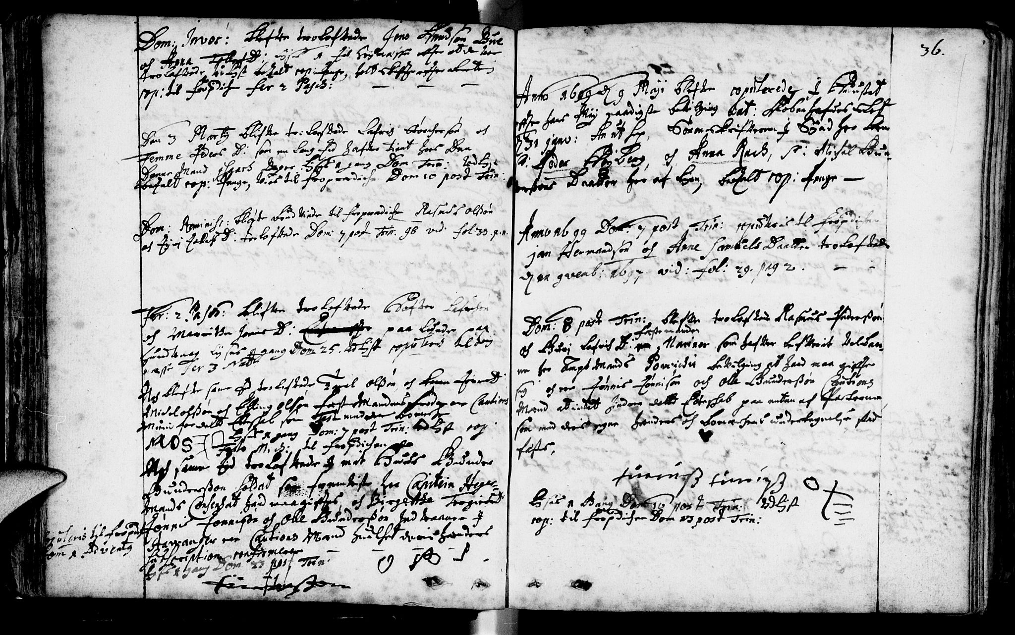 Domkirken sokneprestkontor, SAST/A-101812/001/30/30BA/L0001: Parish register (official) no. A 1 /1, 1688-1727, p. 36