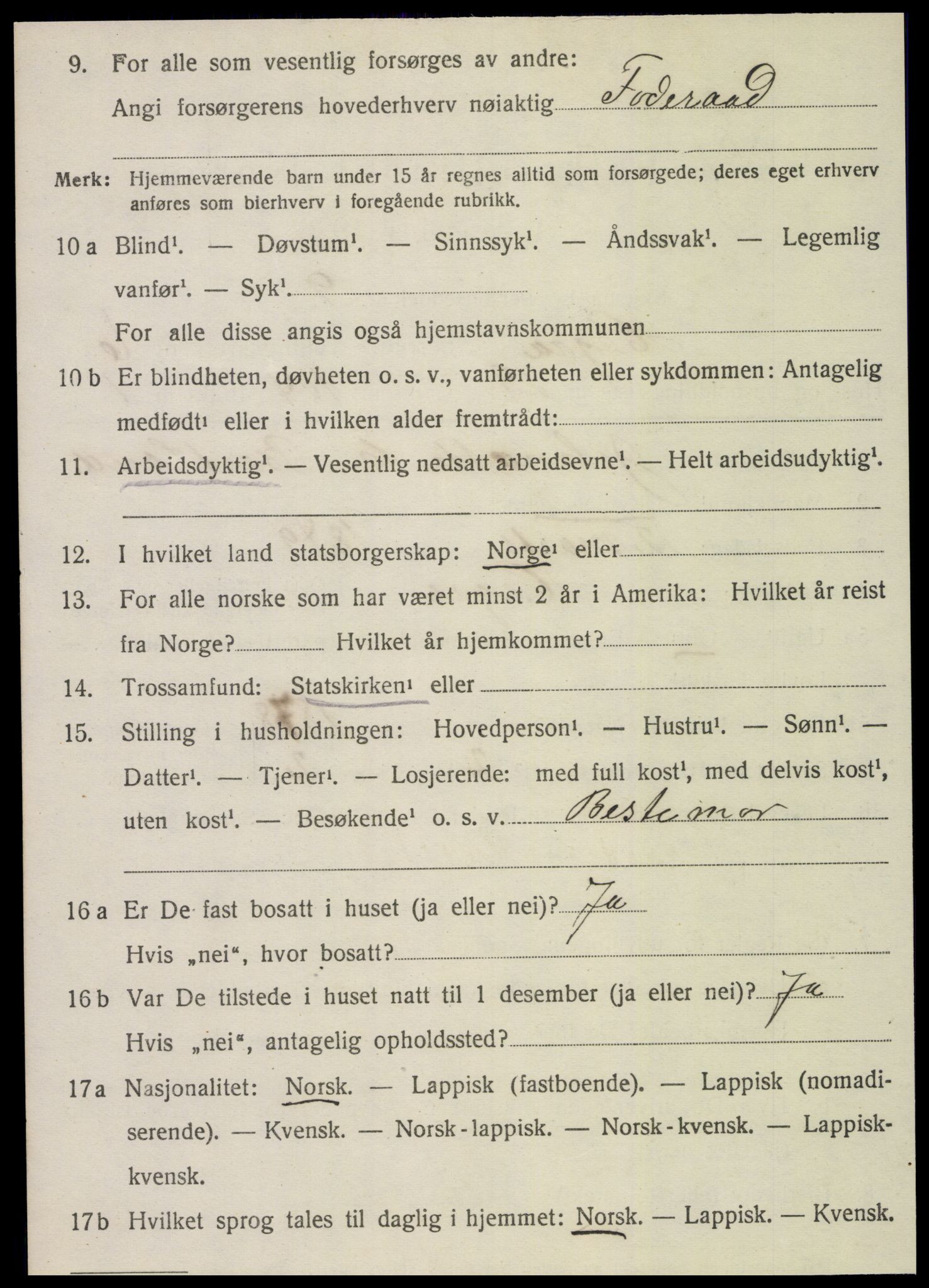 SAT, 1920 census for Hegra, 1920, p. 5145