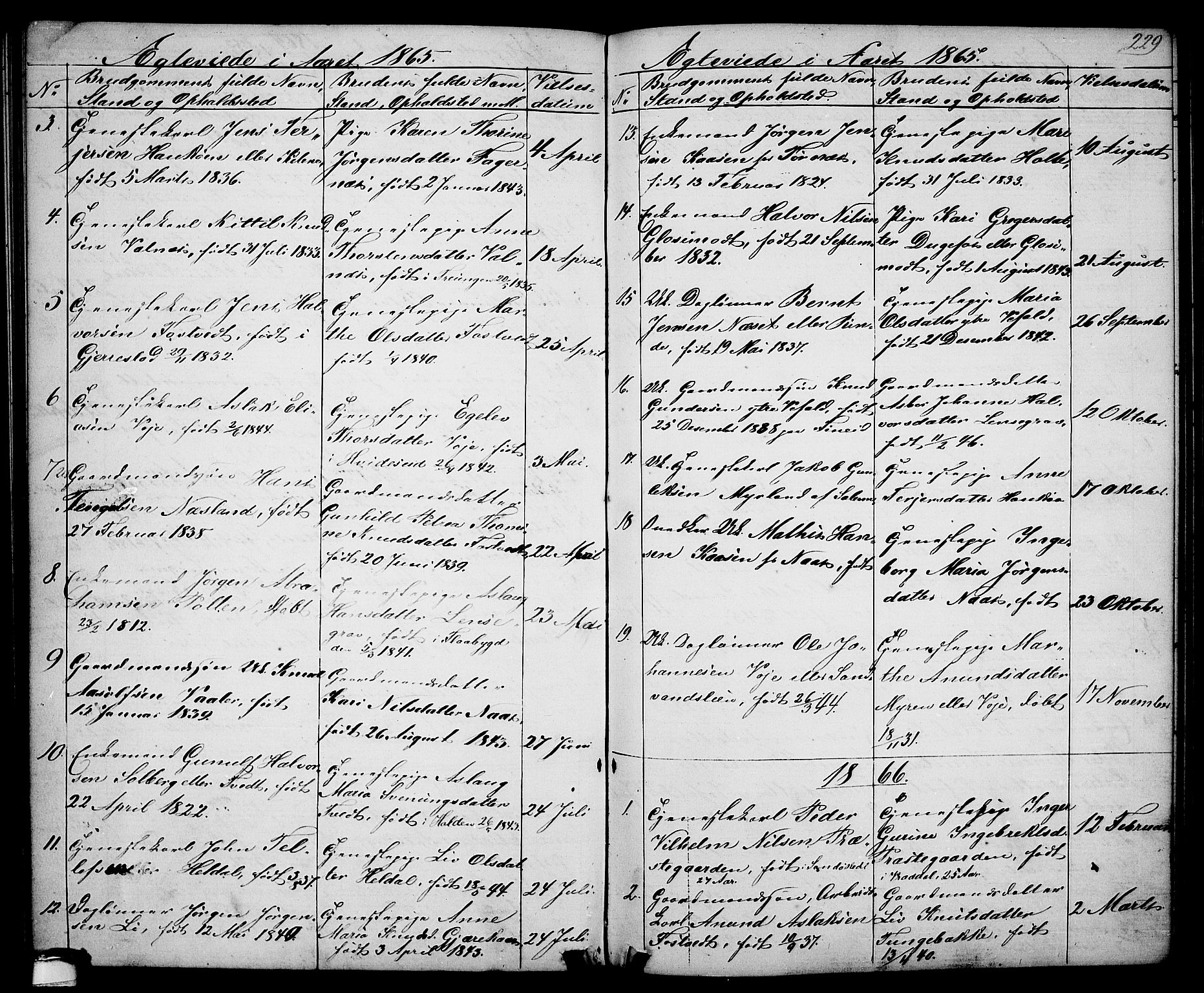 Drangedal kirkebøker, SAKO/A-258/G/Ga/L0002: Parish register (copy) no. I 2, 1856-1887, p. 229