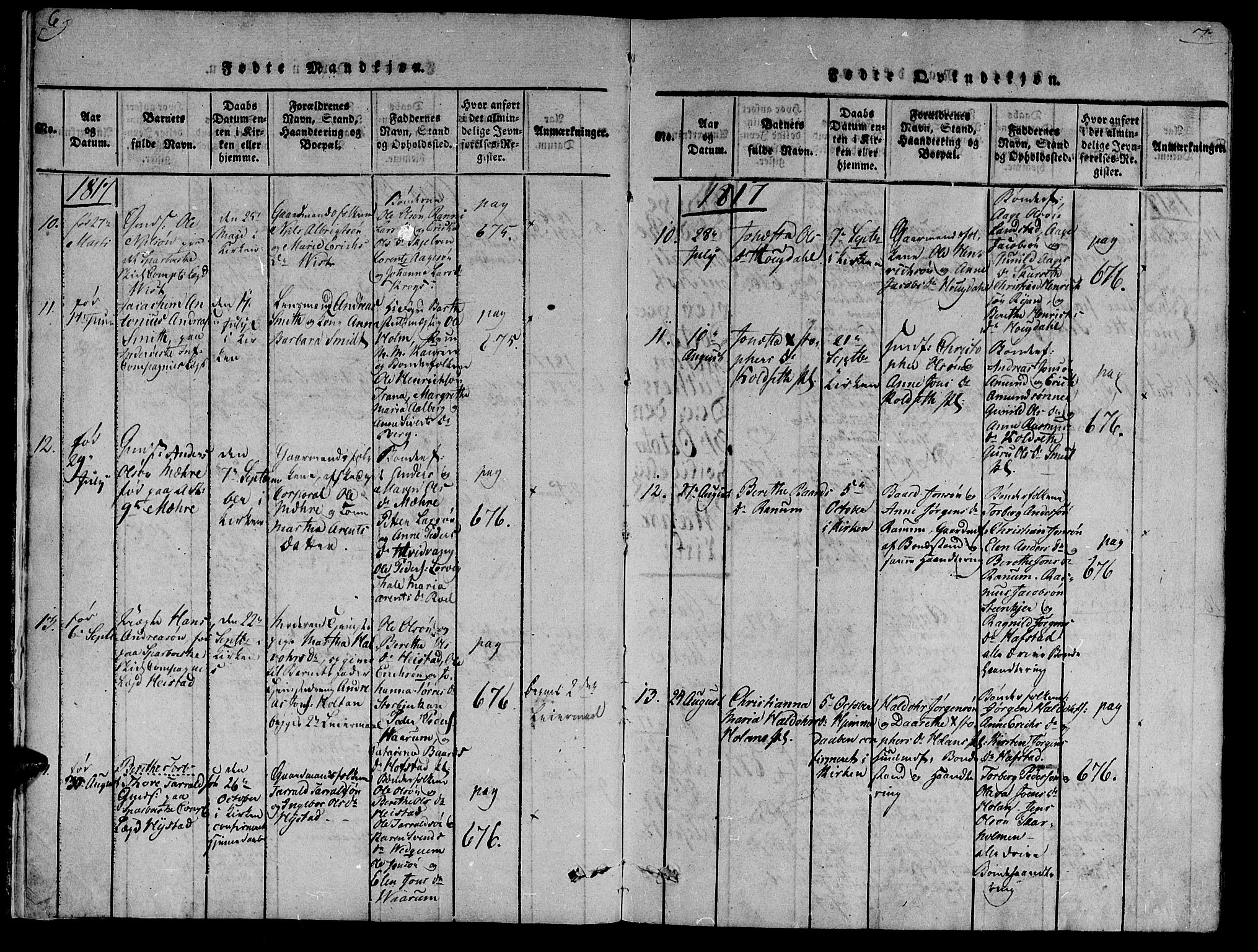 Ministerialprotokoller, klokkerbøker og fødselsregistre - Nord-Trøndelag, AV/SAT-A-1458/735/L0333: Parish register (official) no. 735A04 /1, 1816-1824, p. 6-7