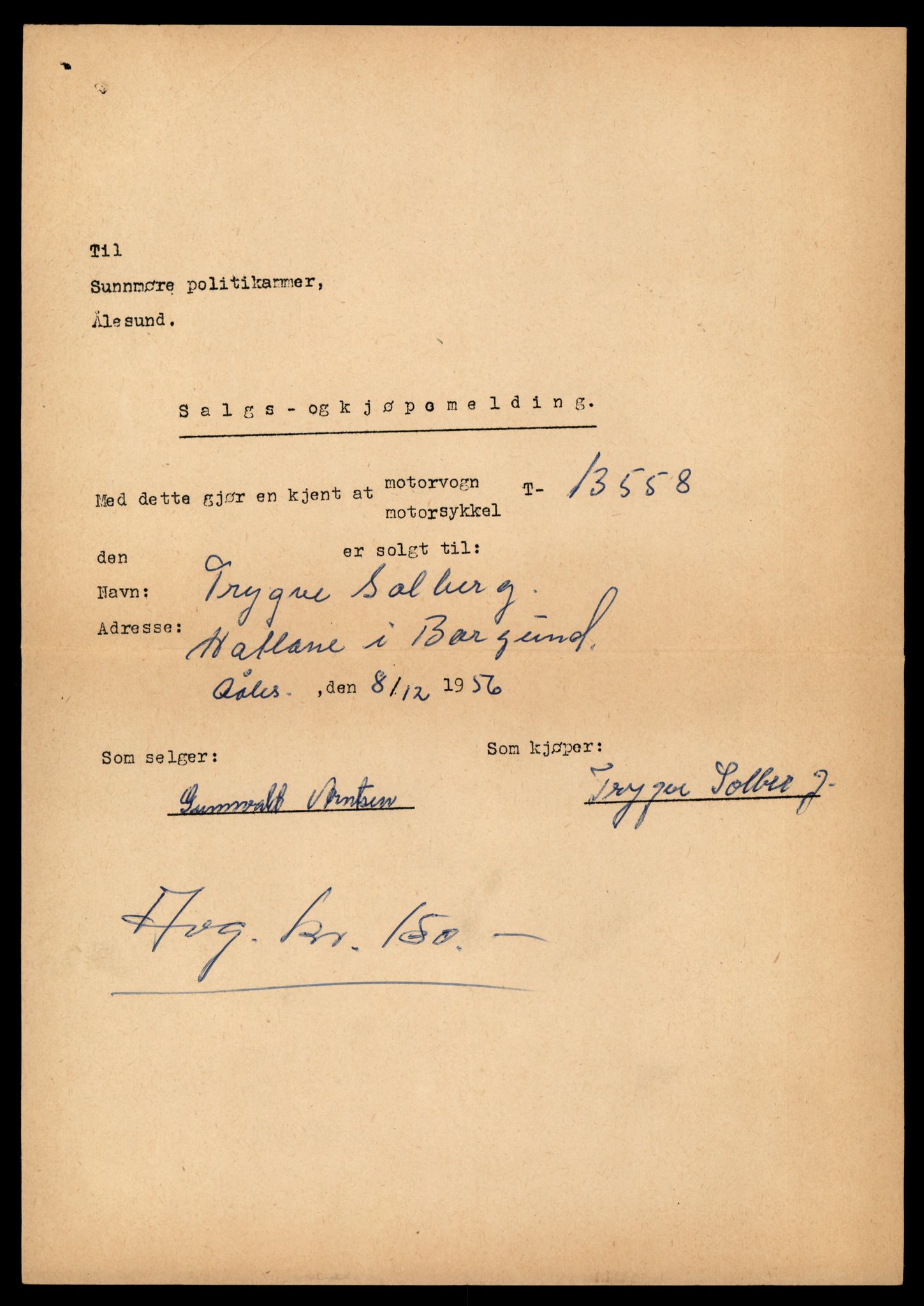 Møre og Romsdal vegkontor - Ålesund trafikkstasjon, AV/SAT-A-4099/F/Fe/L0040: Registreringskort for kjøretøy T 13531 - T 13709, 1927-1998, p. 556