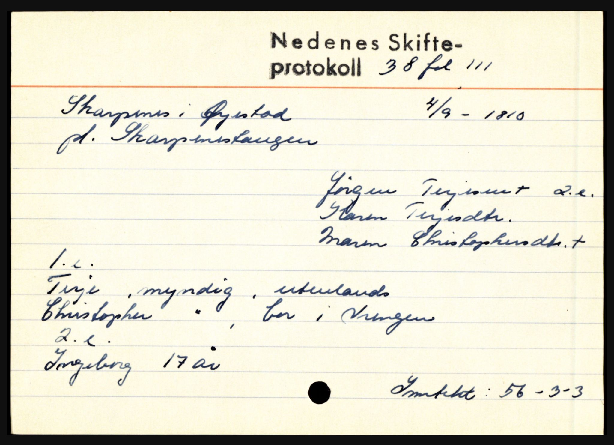 Nedenes sorenskriveri før 1824, AV/SAK-1221-0007/H, p. 26689