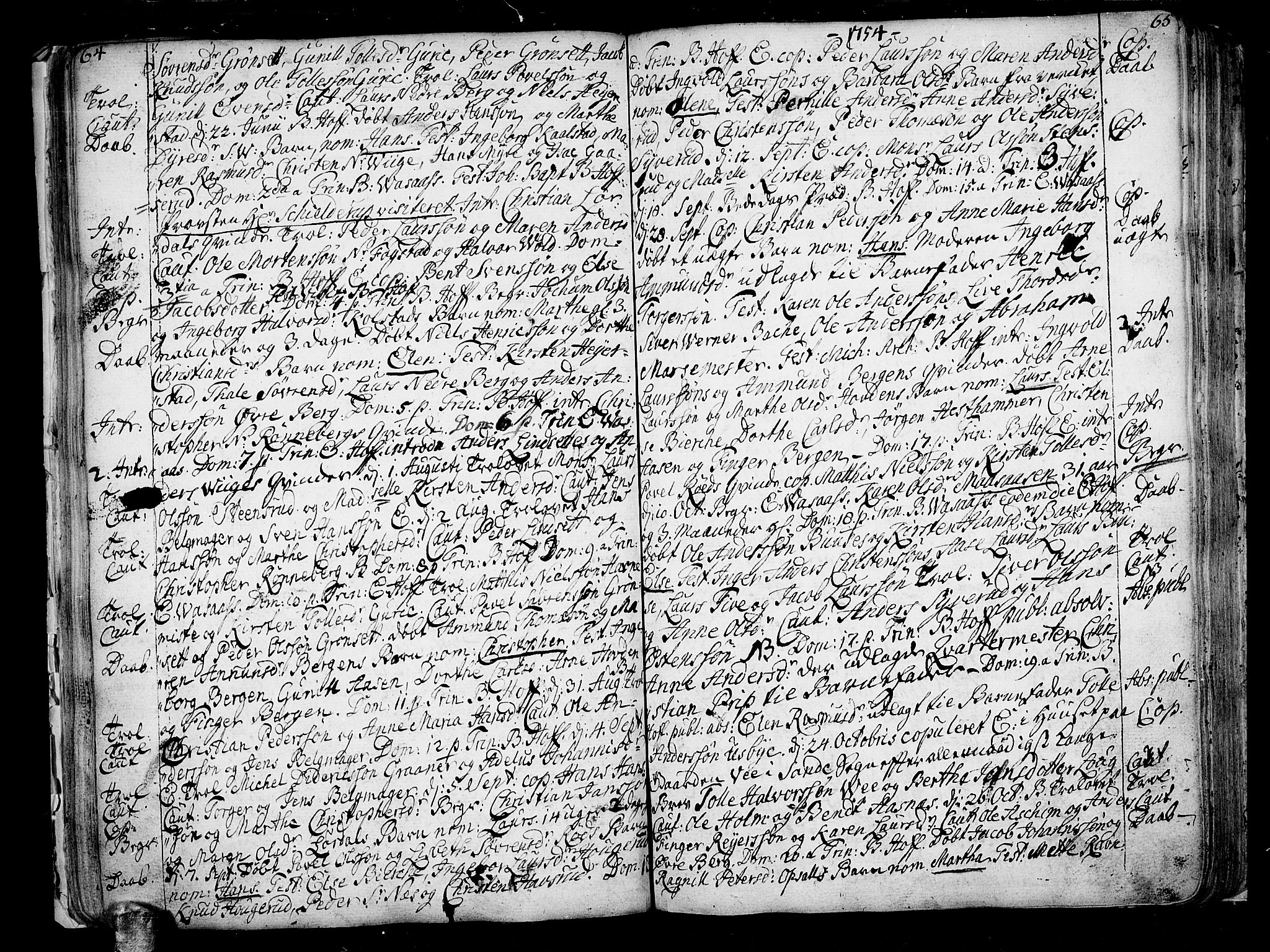 Hof kirkebøker, AV/SAKO-A-64/F/Fa/L0002: Parish register (official) no. I 2, 1746-1781, p. 64-65