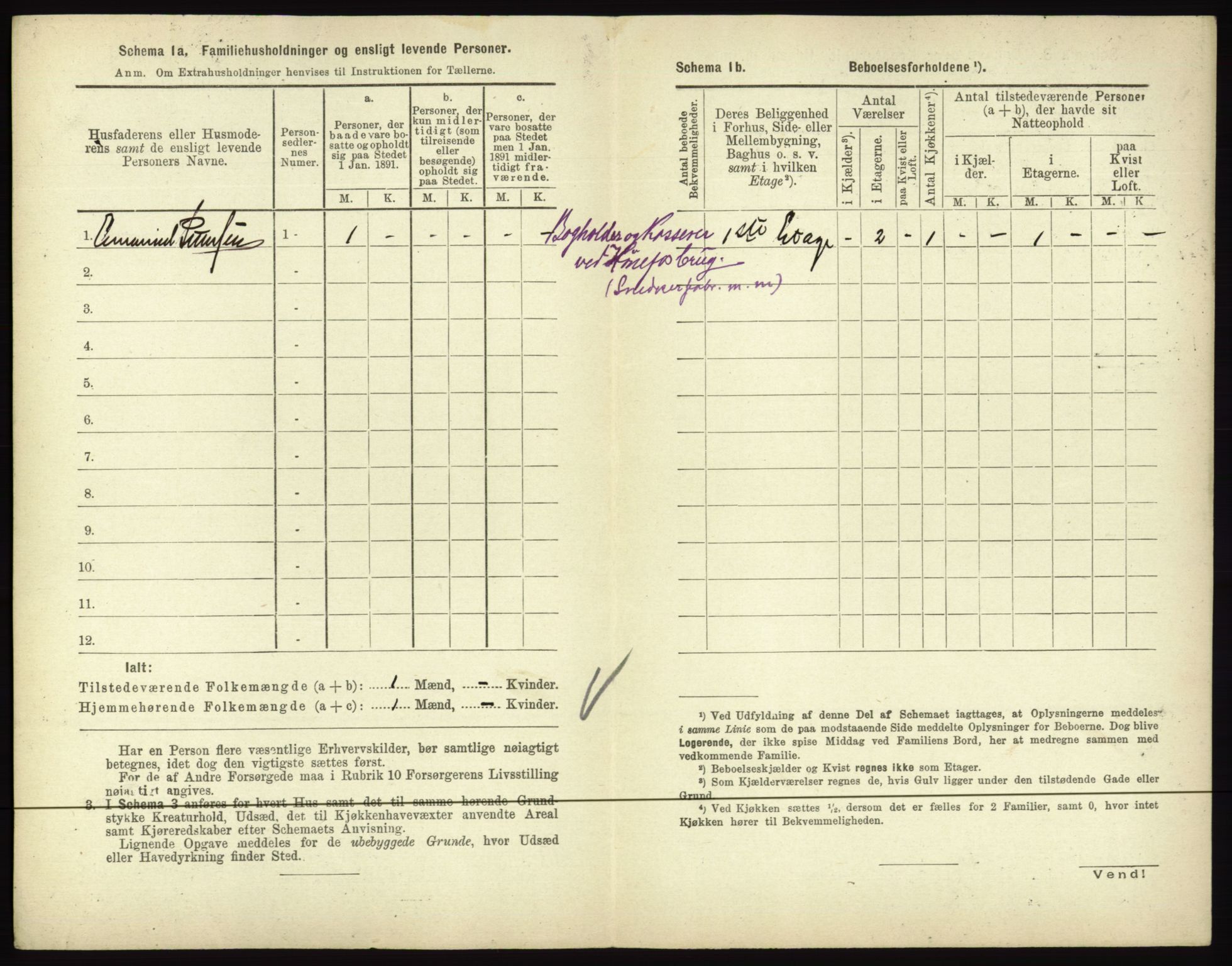 RA, 1891 census for 0601 Hønefoss, 1891, p. 334