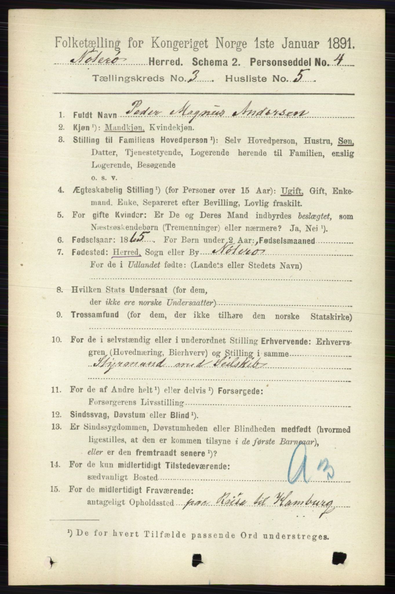 RA, 1891 census for 0722 Nøtterøy, 1891, p. 1563