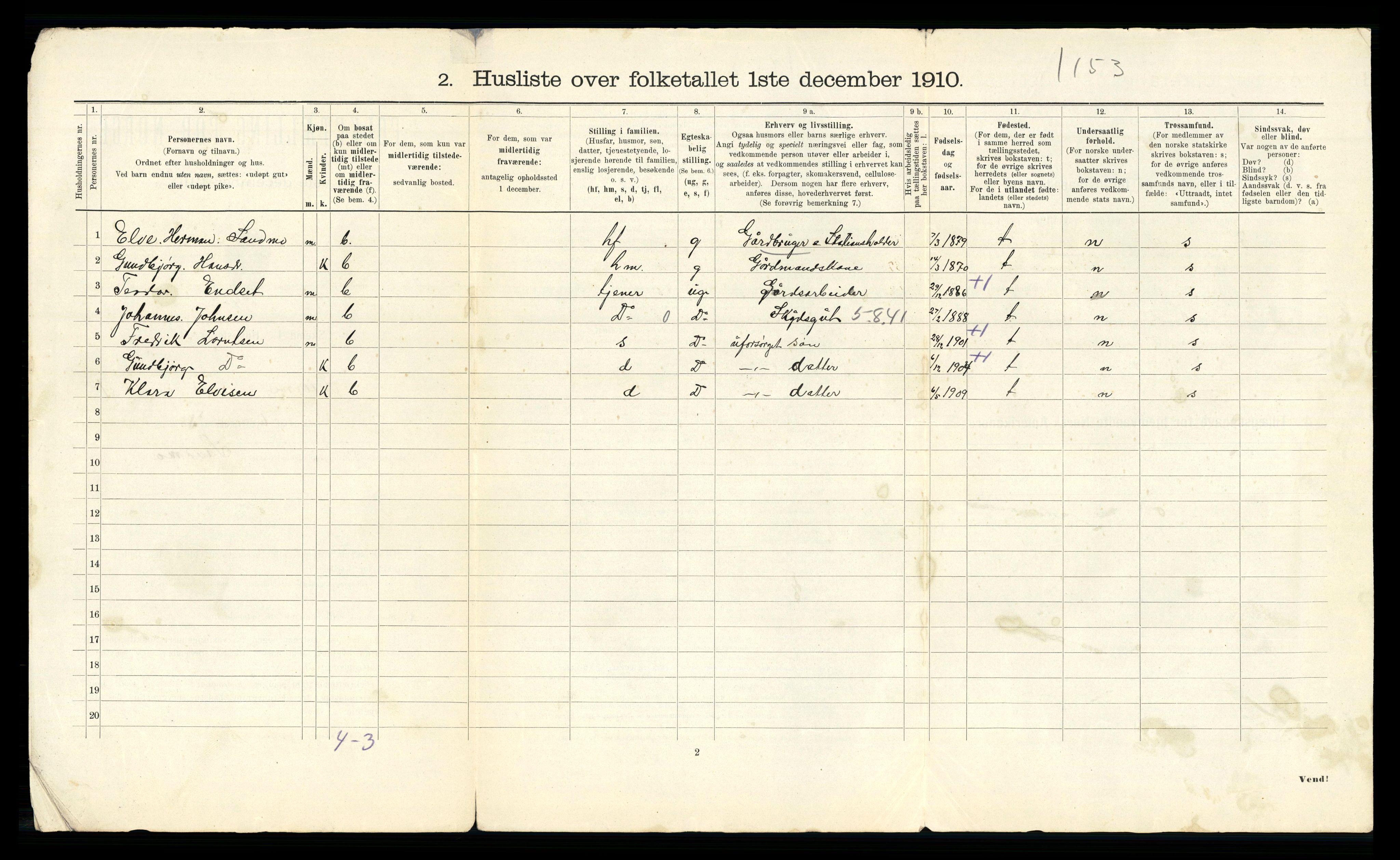 RA, 1910 census for Lierne, 1910, p. 26