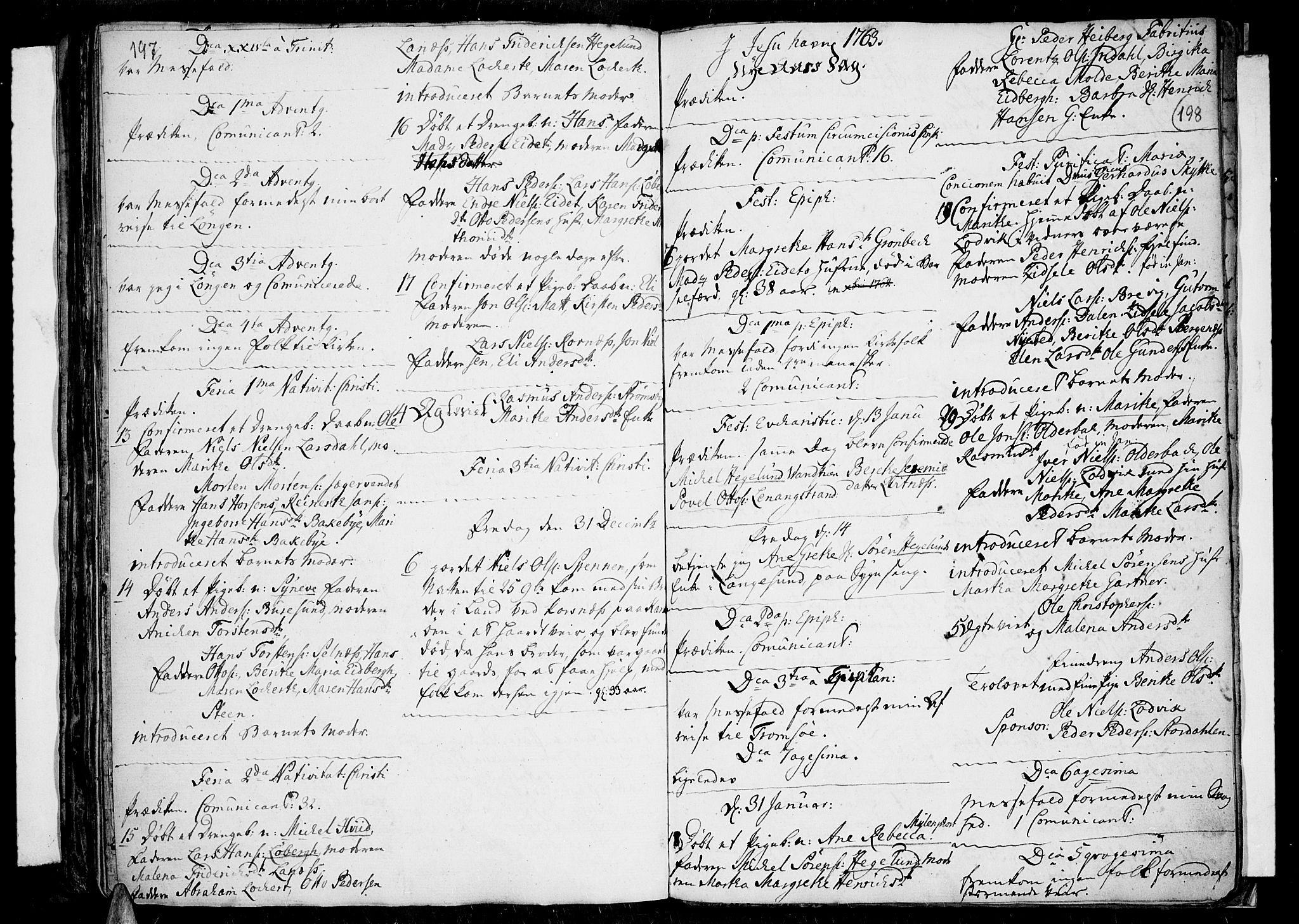 Tromsø sokneprestkontor/stiftsprosti/domprosti, AV/SATØ-S-1343/G/Ga/L0001kirke: Parish register (official) no. 1, 1709-1771, p. 197-198