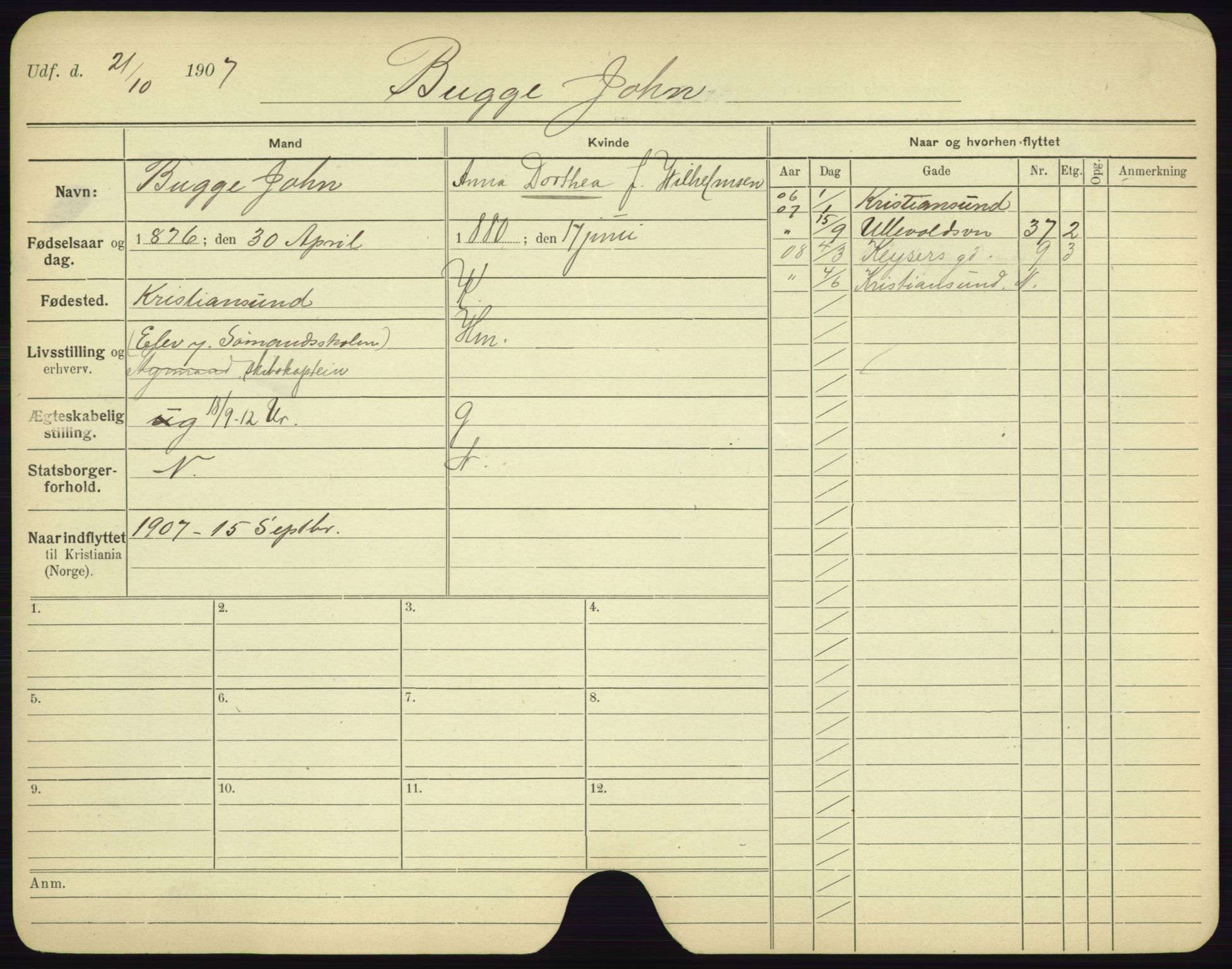 Oslo folkeregister, Registerkort, AV/SAO-A-11715/F/Fa/Fac/L0002: Menn, 1906-1914, p. 378a