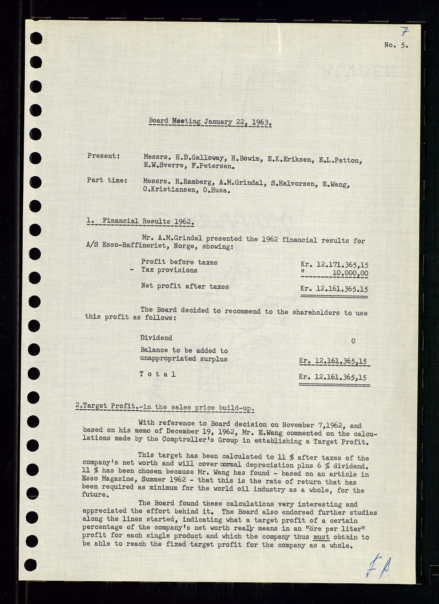 Pa 0982 - Esso Norge A/S, SAST/A-100448/A/Aa/L0001/0004: Den administrerende direksjon Board minutes (styrereferater) / Den administrerende direksjon Board minutes (styrereferater), 1963-1964, p. 255