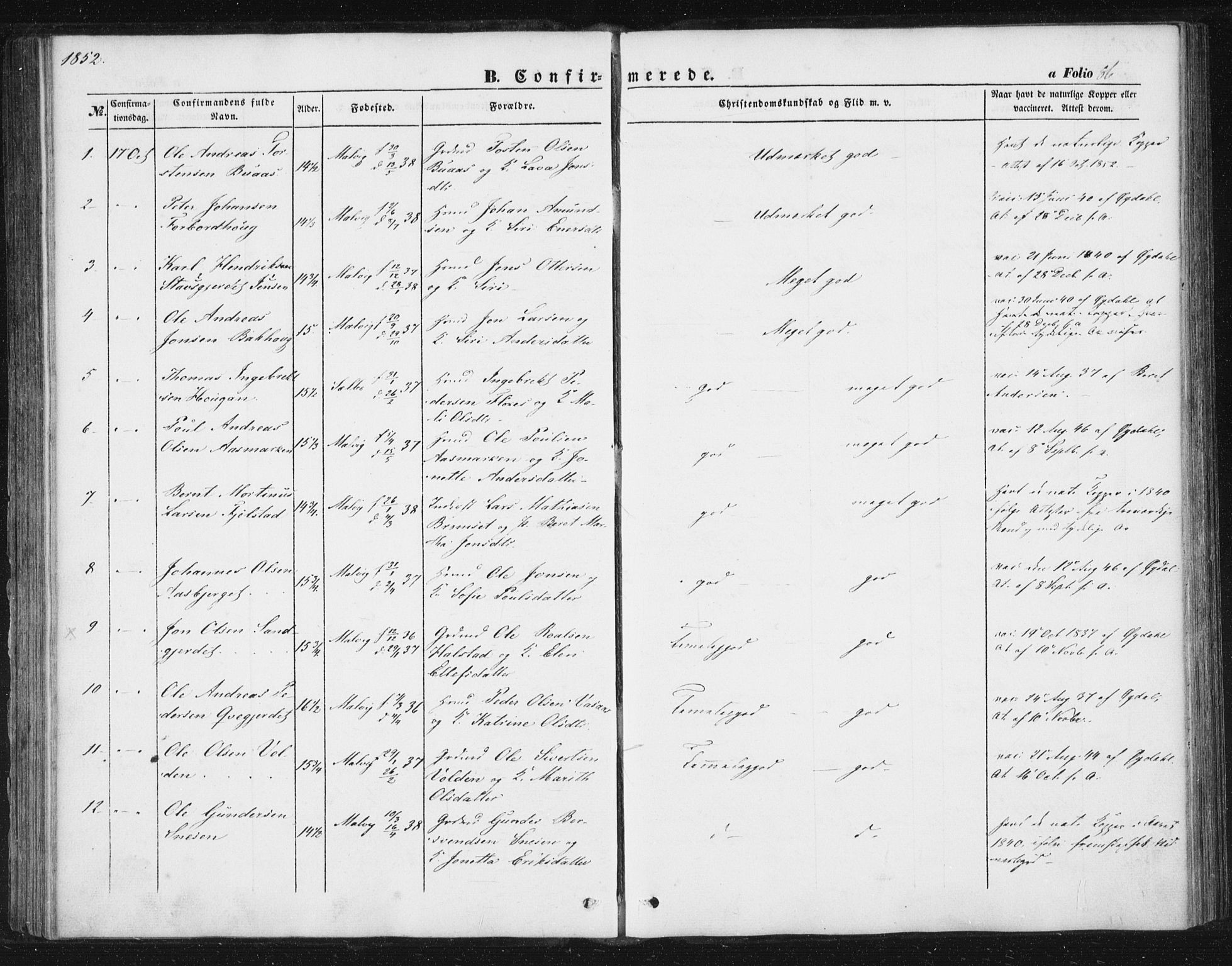 Ministerialprotokoller, klokkerbøker og fødselsregistre - Sør-Trøndelag, AV/SAT-A-1456/616/L0407: Parish register (official) no. 616A04, 1848-1856, p. 86