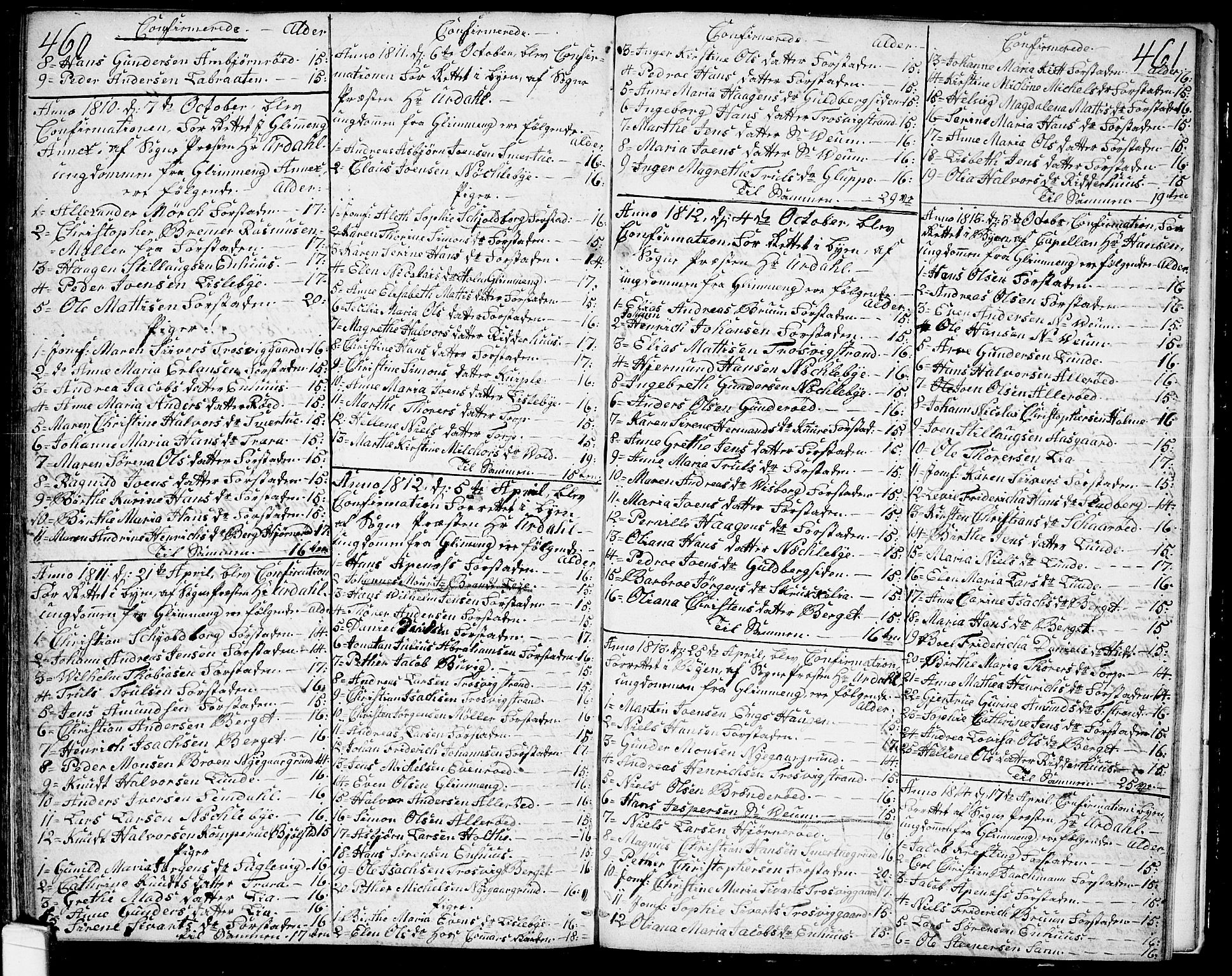 Glemmen prestekontor Kirkebøker, AV/SAO-A-10908/F/Fa/L0003: Parish register (official) no. 3, 1803-1815, p. 460-461