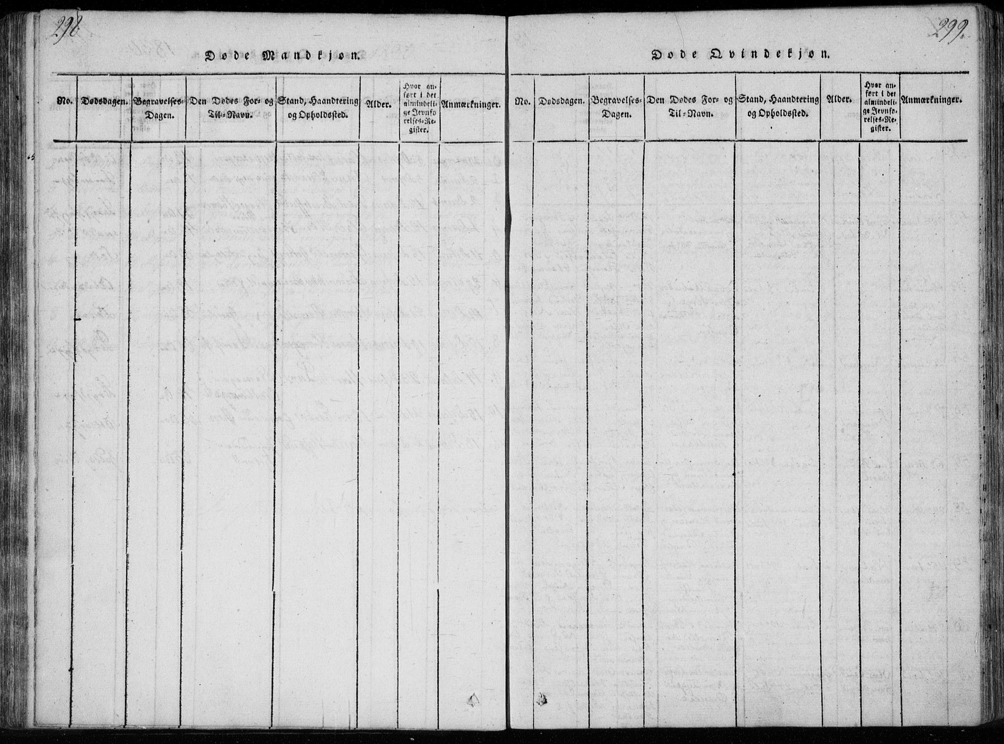 Bragernes kirkebøker, AV/SAKO-A-6/F/Fa/L0007: Parish register (official) no. I 7, 1815-1829, p. 298-299