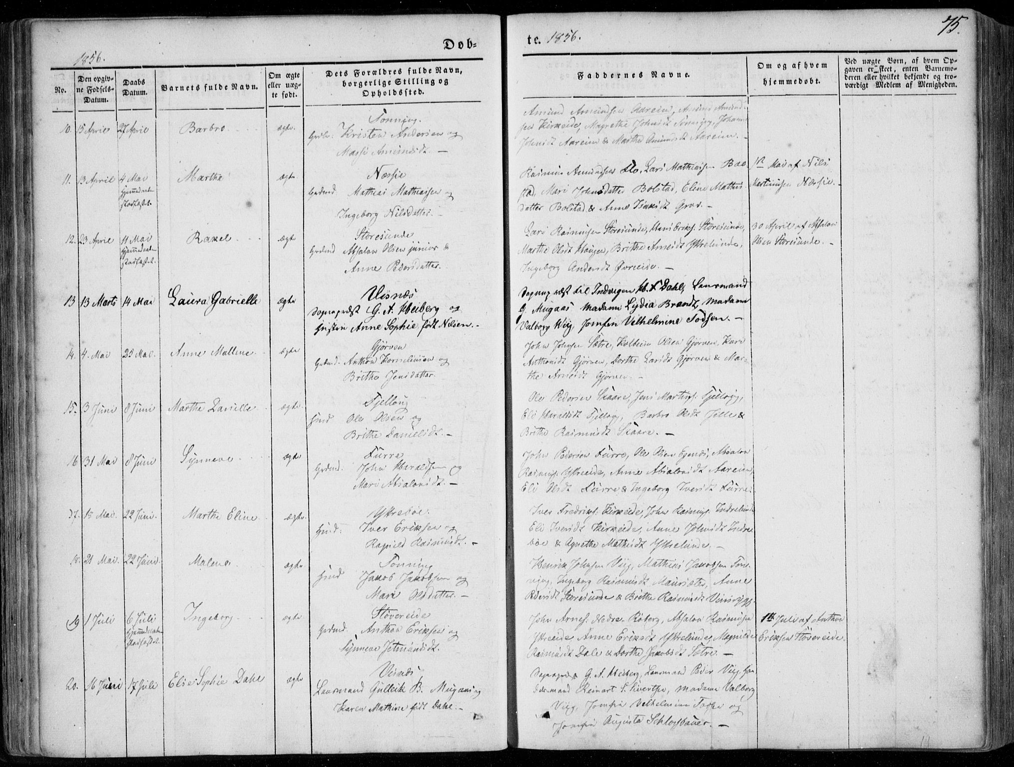 Stryn Sokneprestembete, AV/SAB-A-82501: Parish register (official) no. A 2, 1844-1861, p. 75