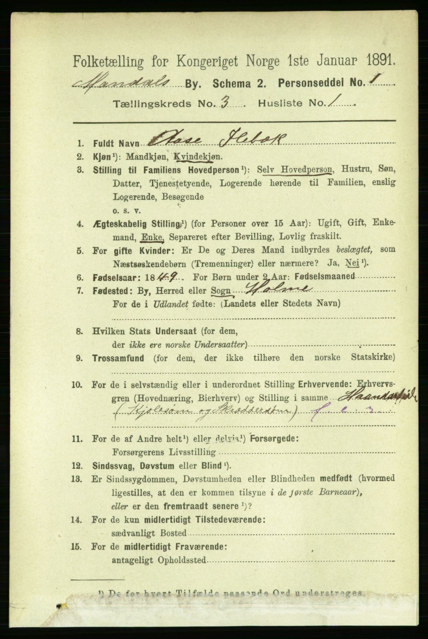 RA, 1891 census for 1002 Mandal, 1891, p. 1613