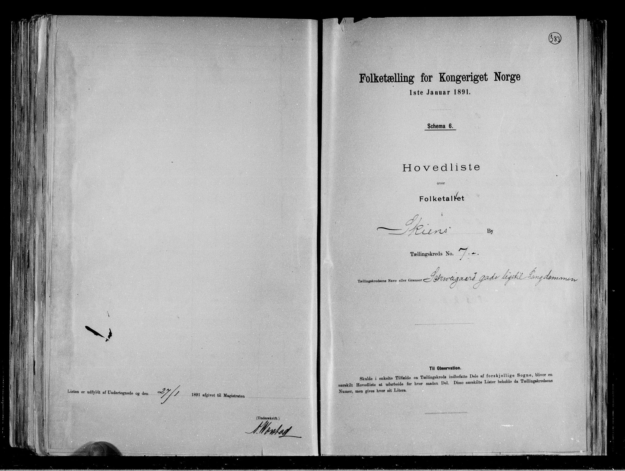 RA, 1891 census for 0806 Skien, 1891, p. 21