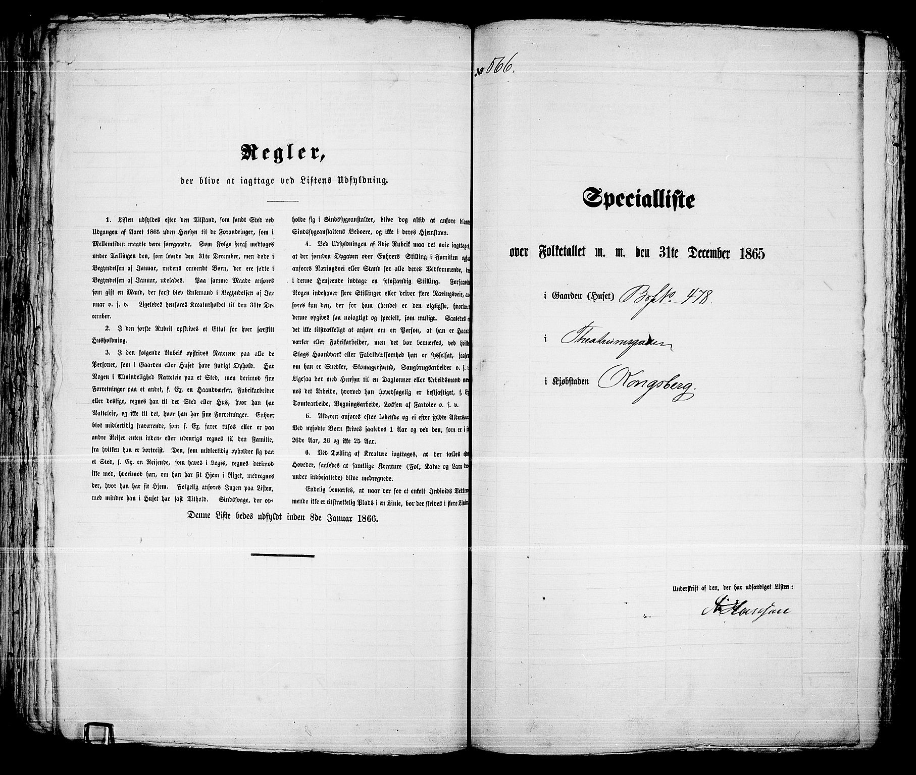 RA, 1865 census for Kongsberg/Kongsberg, 1865, p. 1144