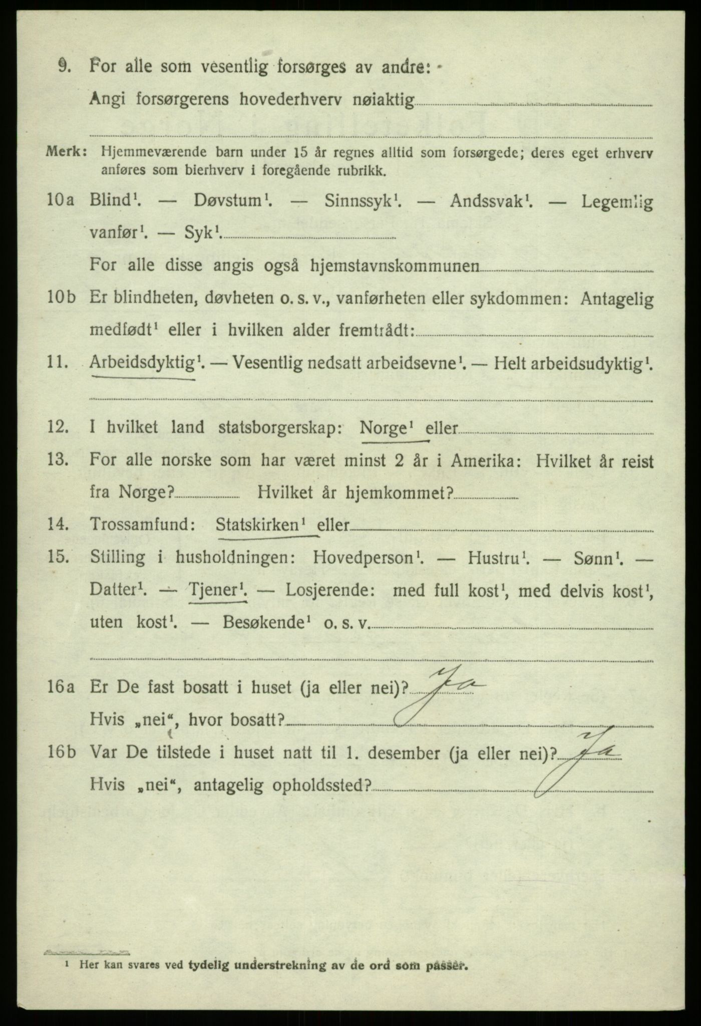 SAB, 1920 census for Strandvik, 1920, p. 4319