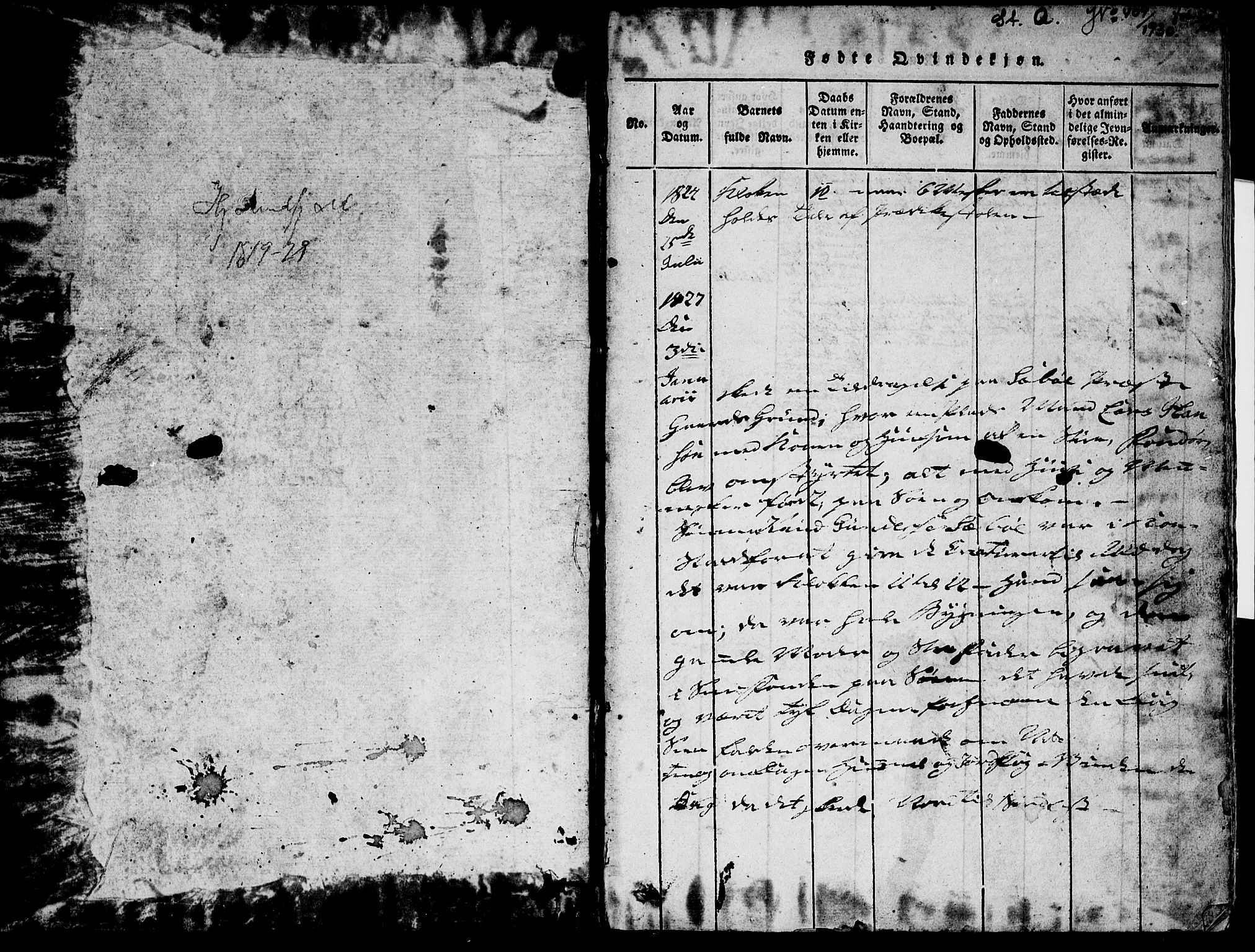 Ministerialprotokoller, klokkerbøker og fødselsregistre - Møre og Romsdal, SAT/A-1454/515/L0207: Parish register (official) no. 515A03, 1819-1829, p. 1