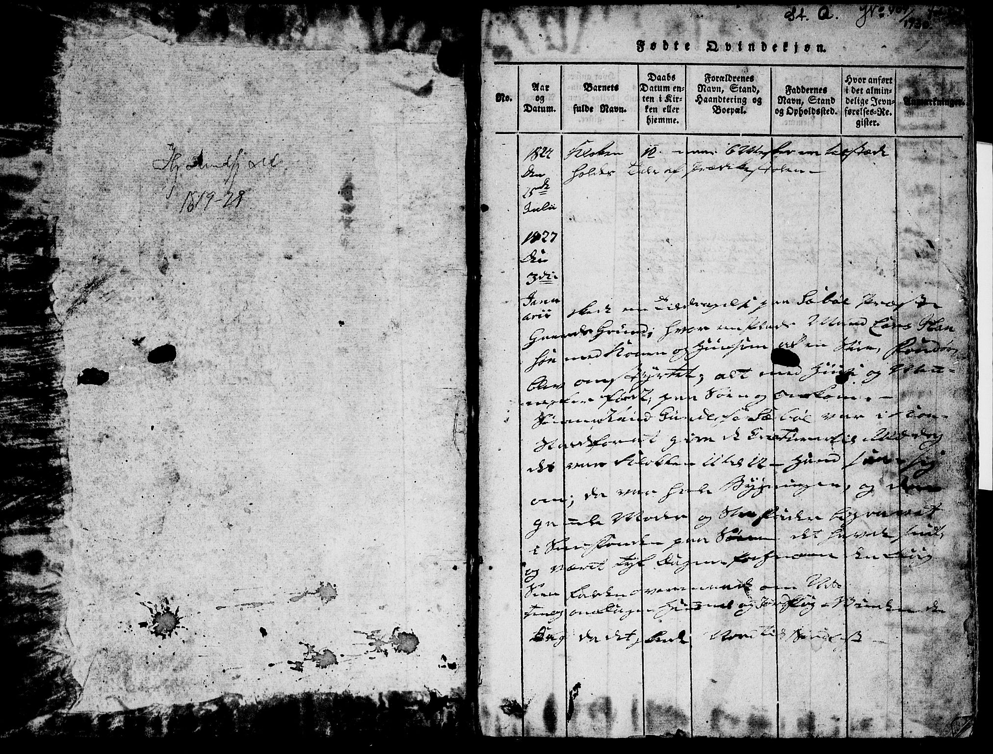 Ministerialprotokoller, klokkerbøker og fødselsregistre - Møre og Romsdal, AV/SAT-A-1454/515/L0207: Parish register (official) no. 515A03, 1819-1829, p. 1
