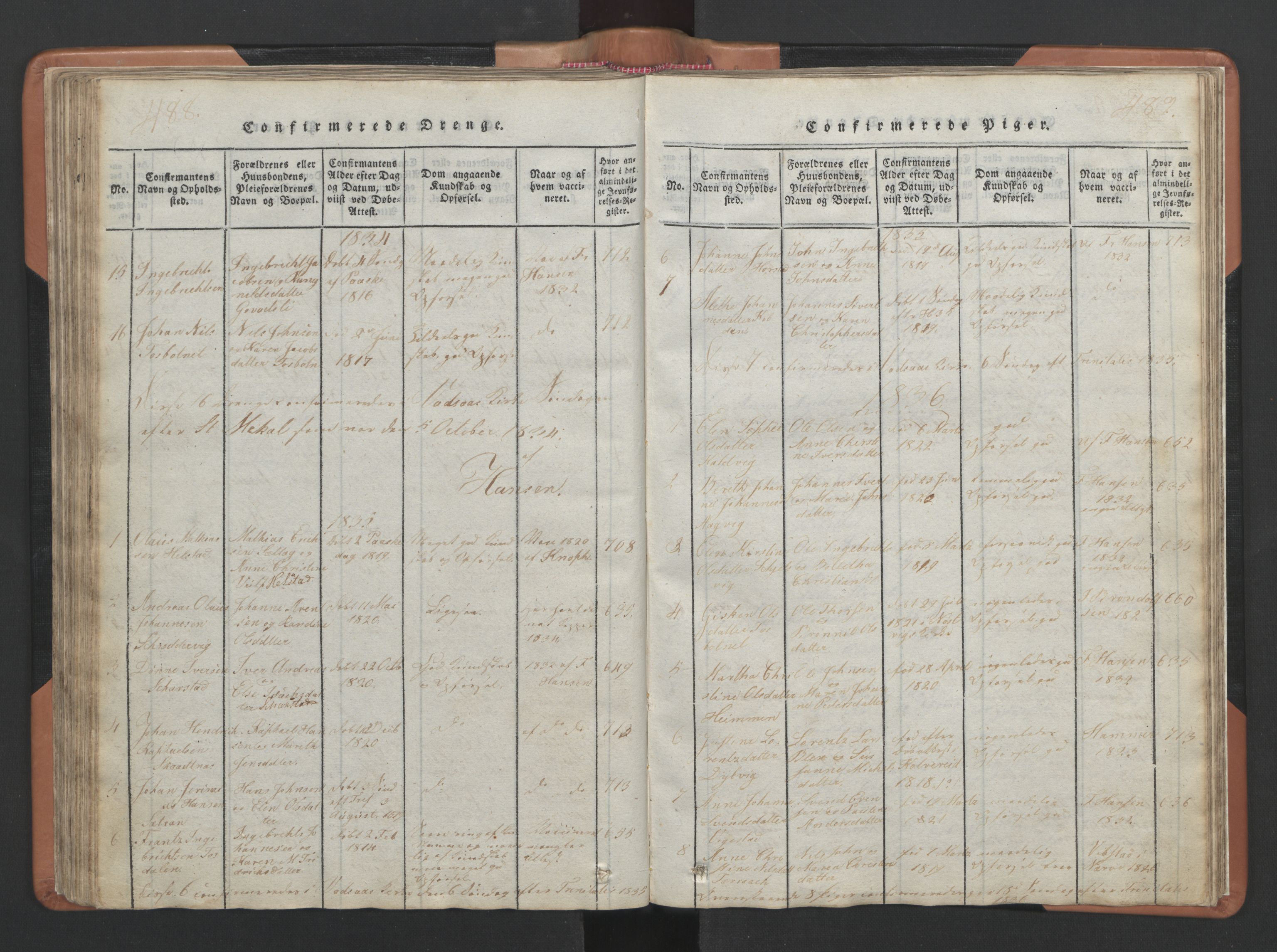 Ministerialprotokoller, klokkerbøker og fødselsregistre - Nordland, AV/SAT-A-1459/810/L0157: Parish register (copy) no. 810C01, 1819-1842, p. 488-489