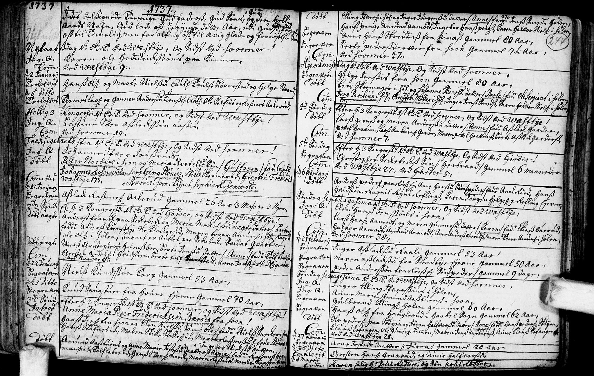 Vestby prestekontor Kirkebøker, SAO/A-10893/F/Fa/L0001.b: Parish register (official) no. I 1B, 1714-1759, p. 244