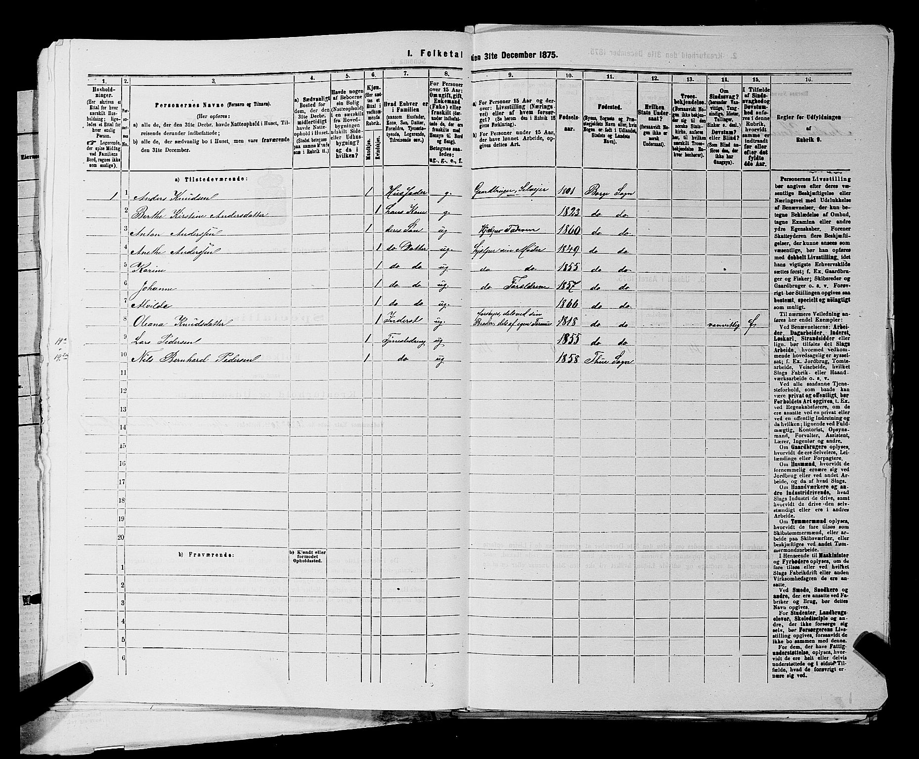 RA, 1875 census for 0113P Borge, 1875, p. 528